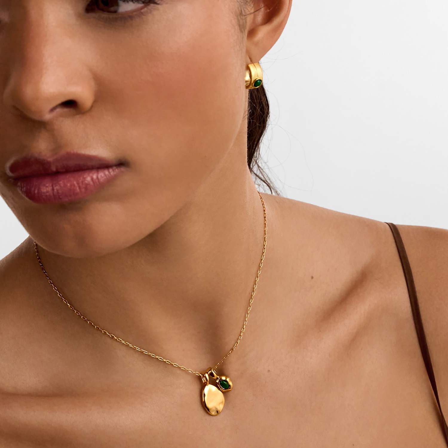 Katie Loxton Women's Gold Plated May Birthstone Necklace - Gold Mix - Available at M&S