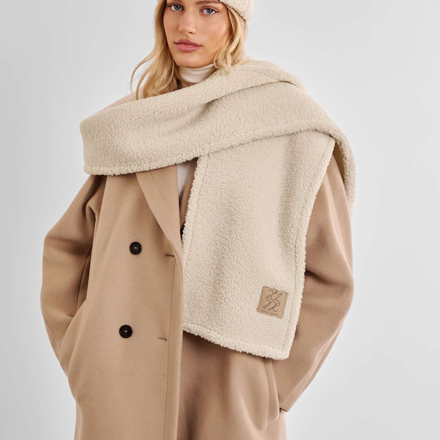 Katie Loxton Women's Borg Oversized Scarf - Cream - Available at M&S