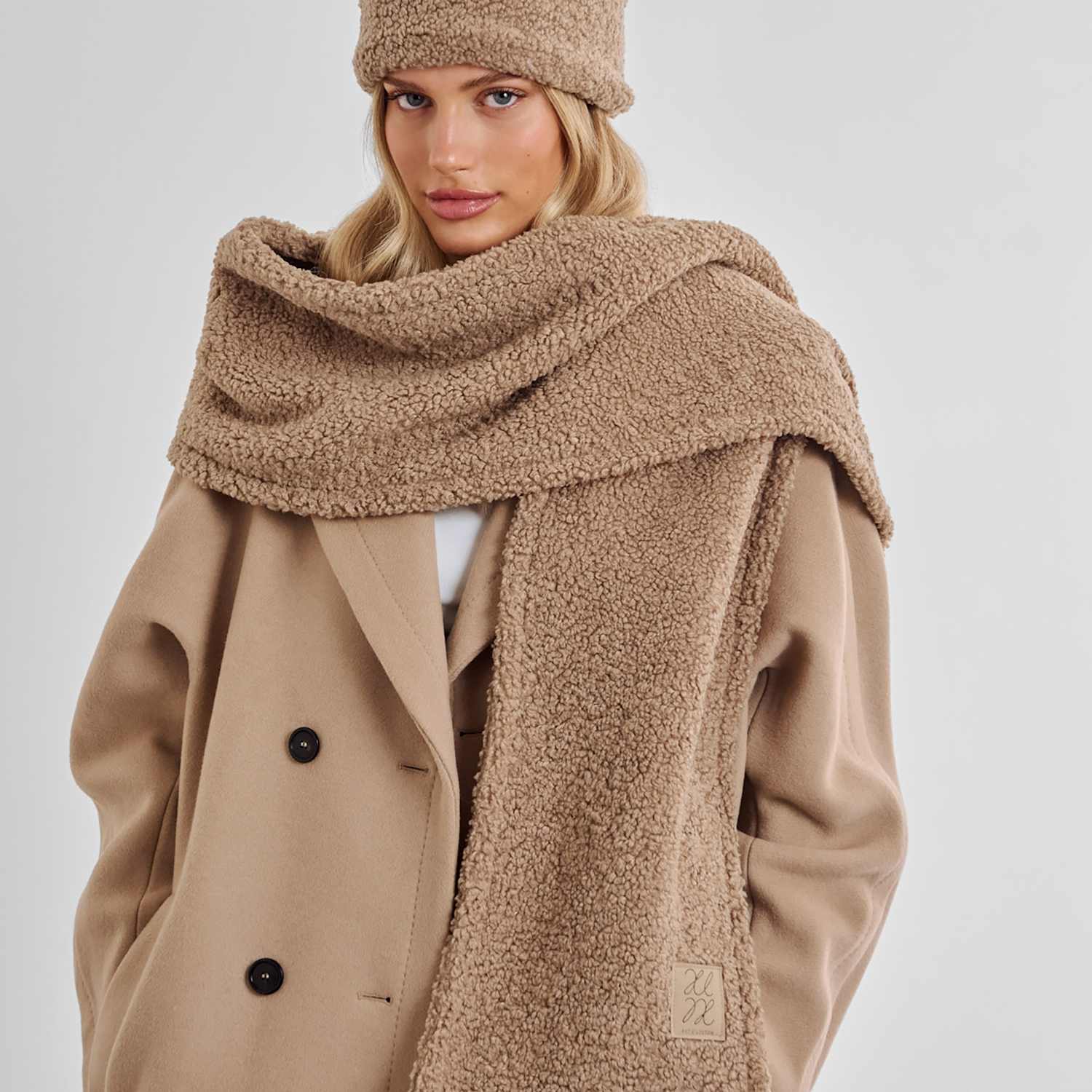 Katie Loxton Women's Borg Oversized Scarf - Tan - Available at M&S