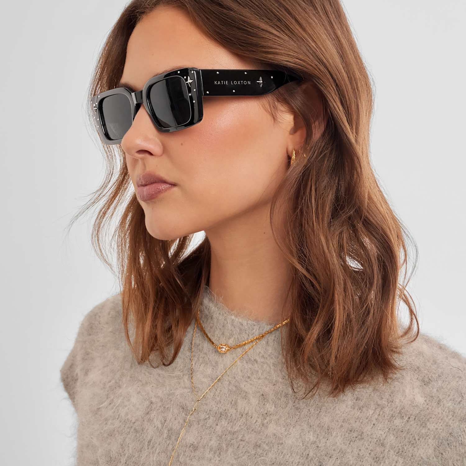 Katie Loxton Women's Rectangle Sunglasses - Black - Available at M&S