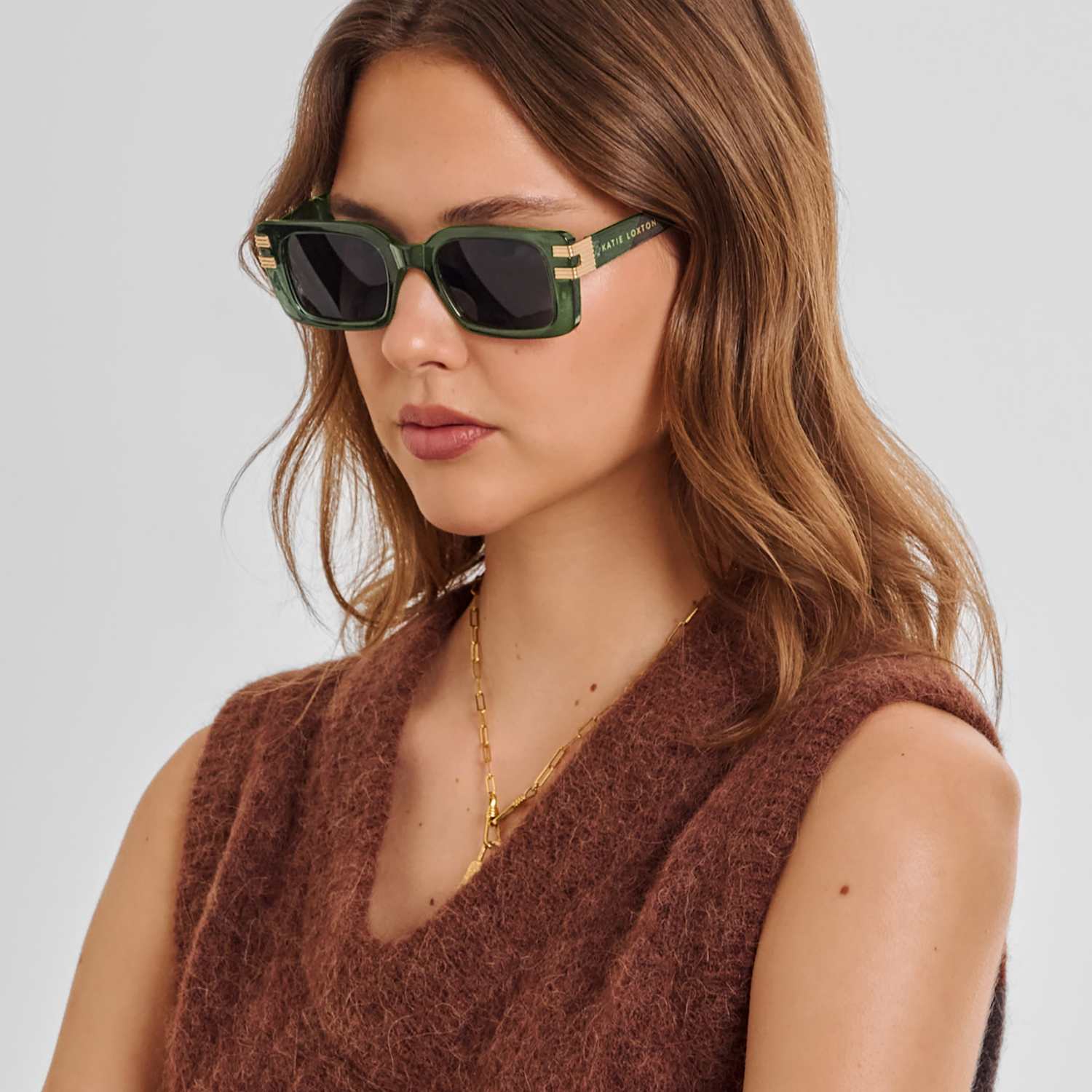 Katie Loxton Women's Rectangle Sunglasses - Green - Available at M&S