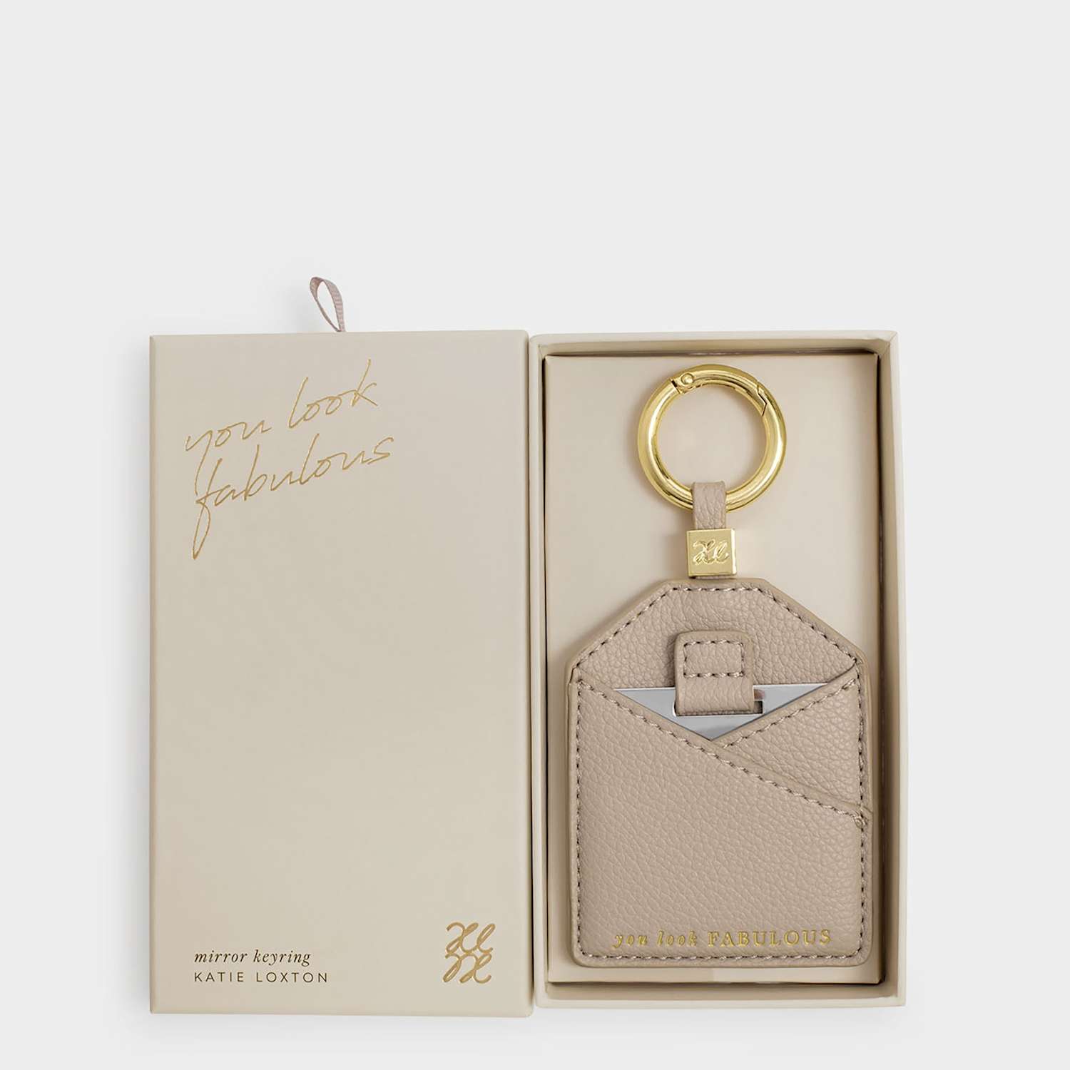 Katie Loxton Women's Mirror Keyring Gift Box - Taupe - Available at M&S