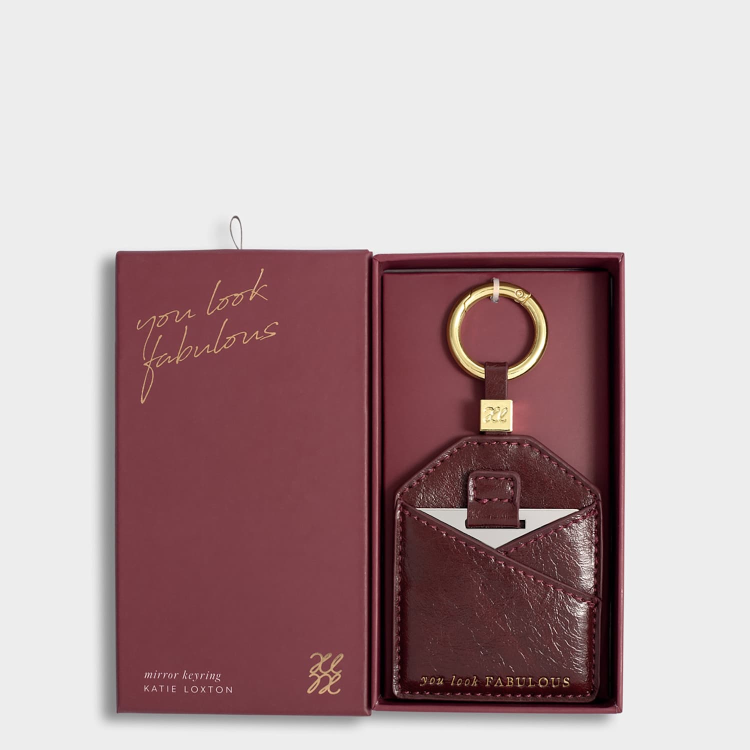 Katie Loxton Women's Mirror Keyring Gift Box - Cherry Red - Available at M&S