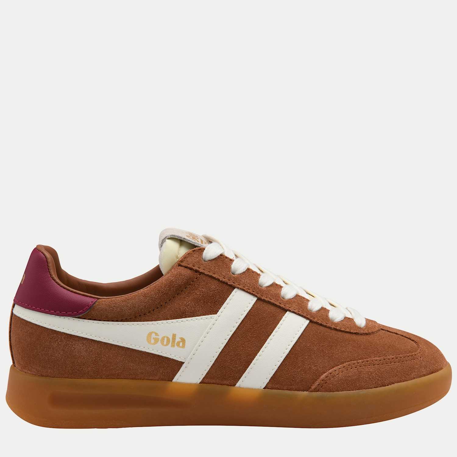 Gola Women's Cyclone Suede Lace Up Trainers - 3 - Orange Mix - Available at M&S