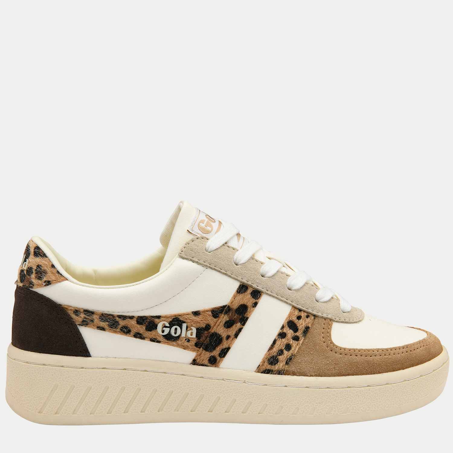 Gola Women's Grandslam Safari Quadrant Leather Trainers - 4 - White Mix - Available at M&S