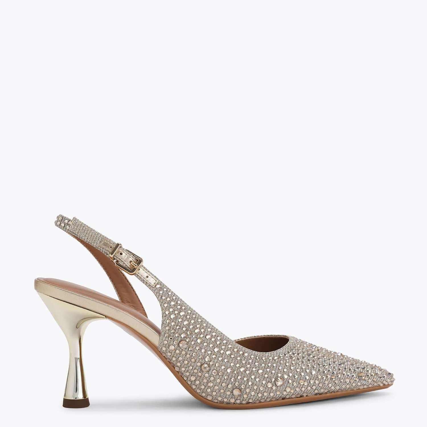 Kurt Geiger Women's SparklePointed Slingback Shoes - 4 - Silver - Available at M&S