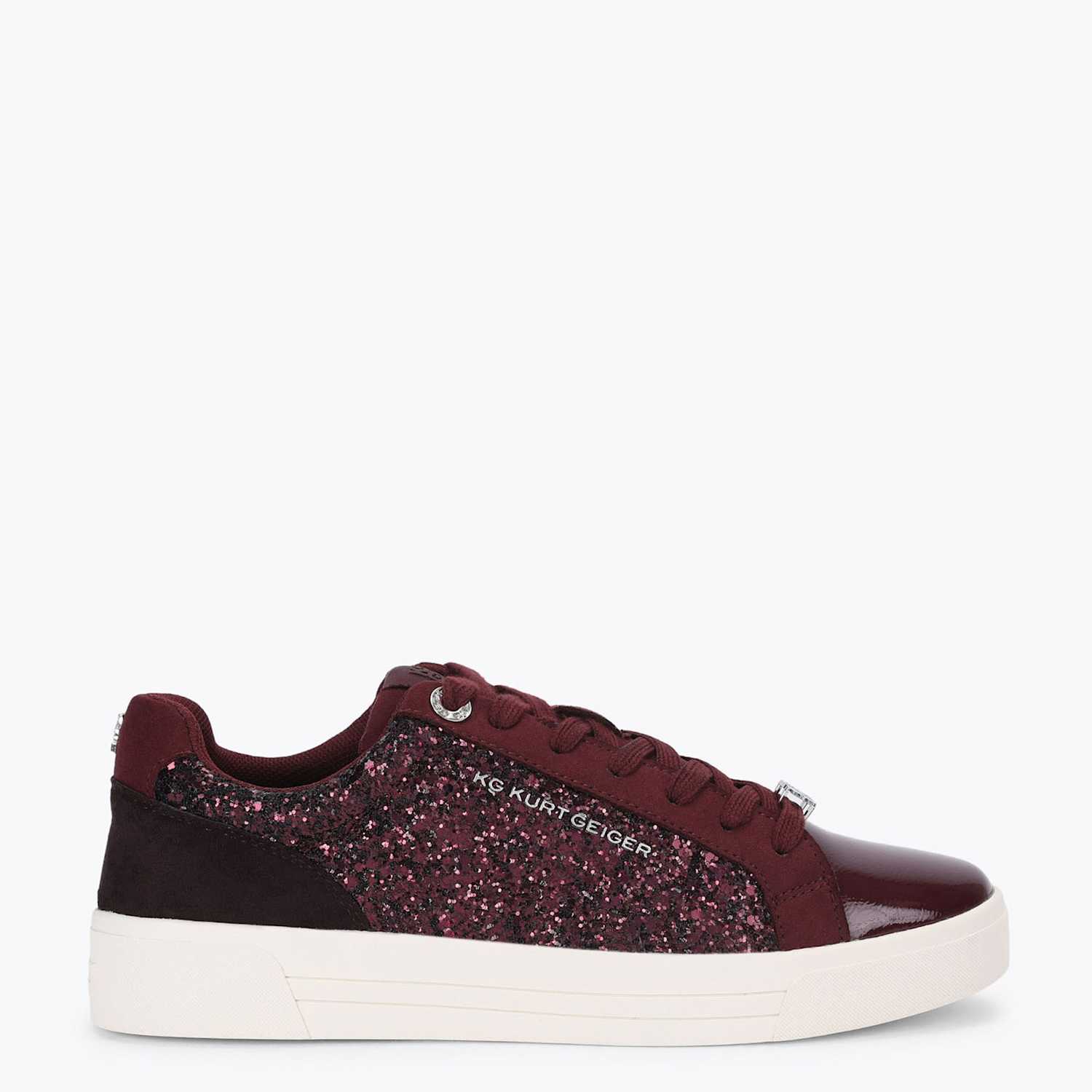 Kurt Geiger Women's Glitter Trainers - 3 - Red - Available at M&S