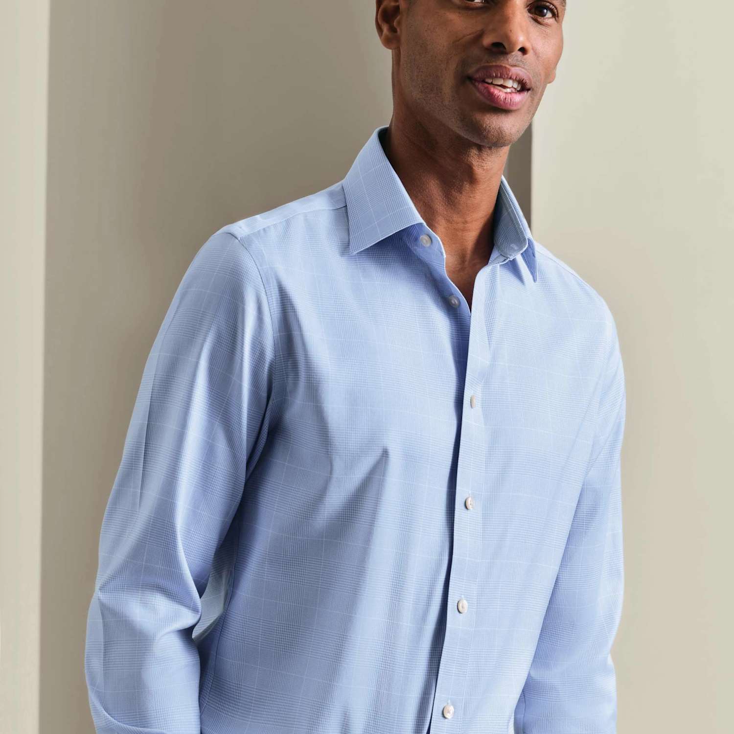 Charles Tyrwhitt Men's Slim Fit Non Iron Pure Cotton Check Shirt - 15½/33in - Blue Mix - Available at M&S