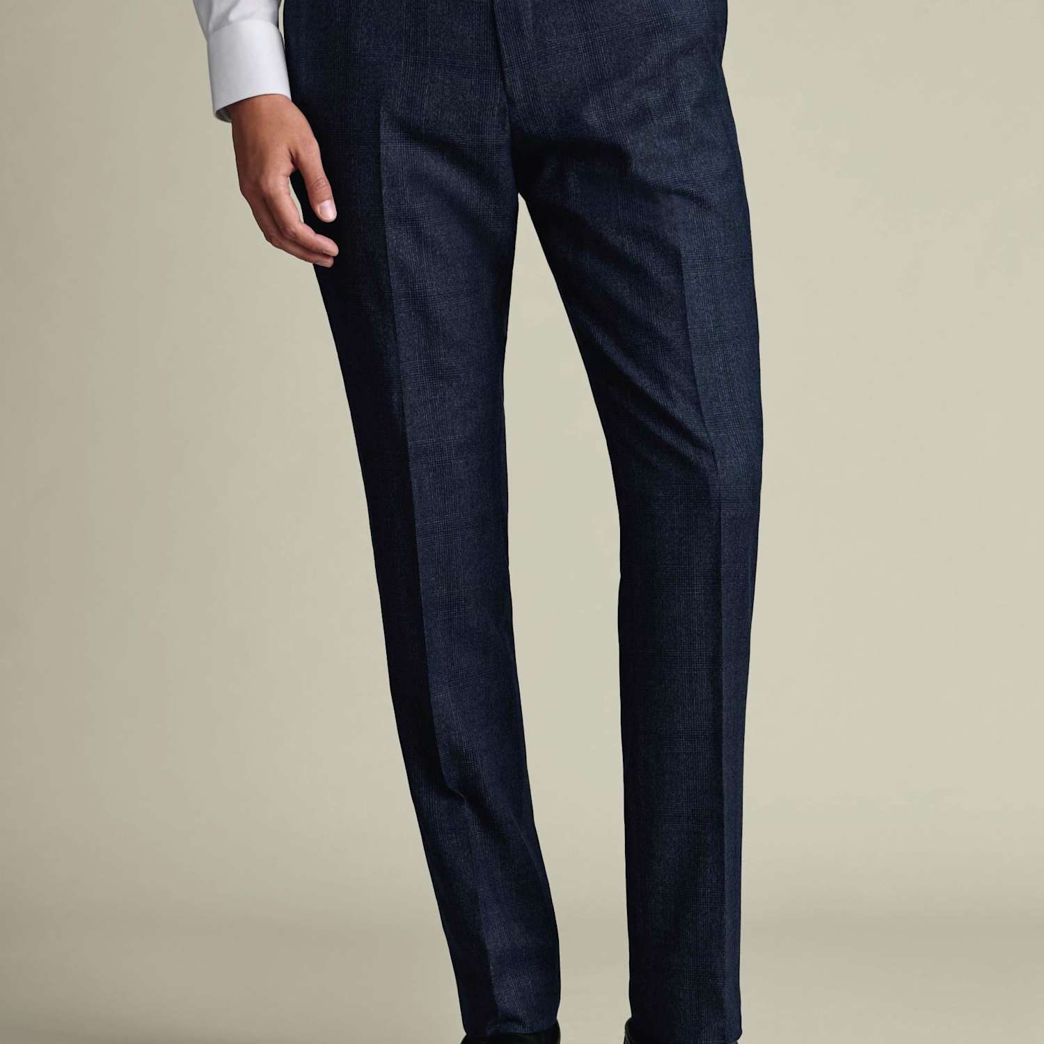 Charles Tyrwhitt Men's Slim Fit Super 120s Wool Checked Suit Trousers - 34/32in - Blue Mix - Available at M&S