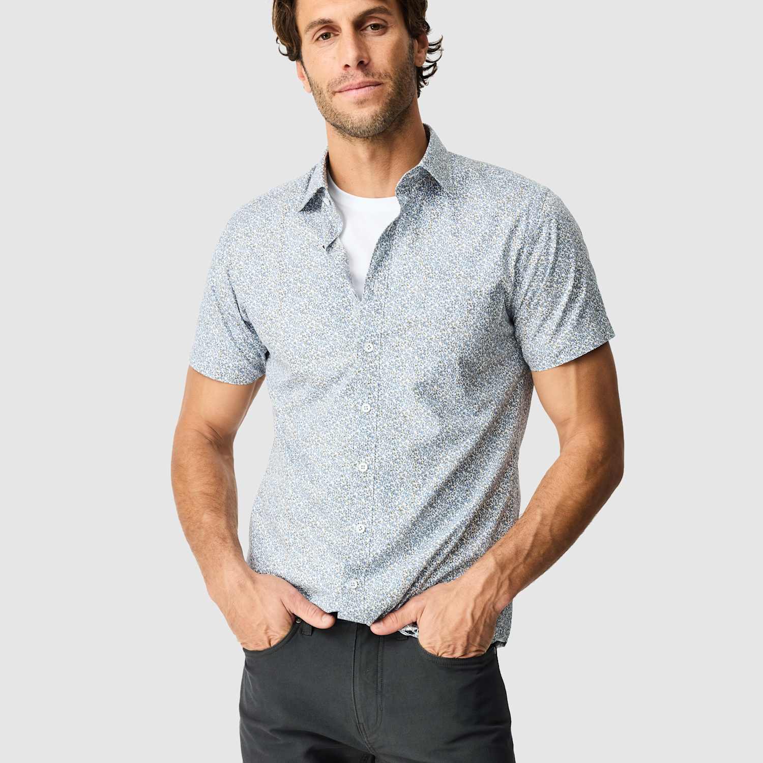 Rodd & Gunn Men's Slim Fit Pure Cotton Floral Shirt - S - Blue Mix - Available at M&S