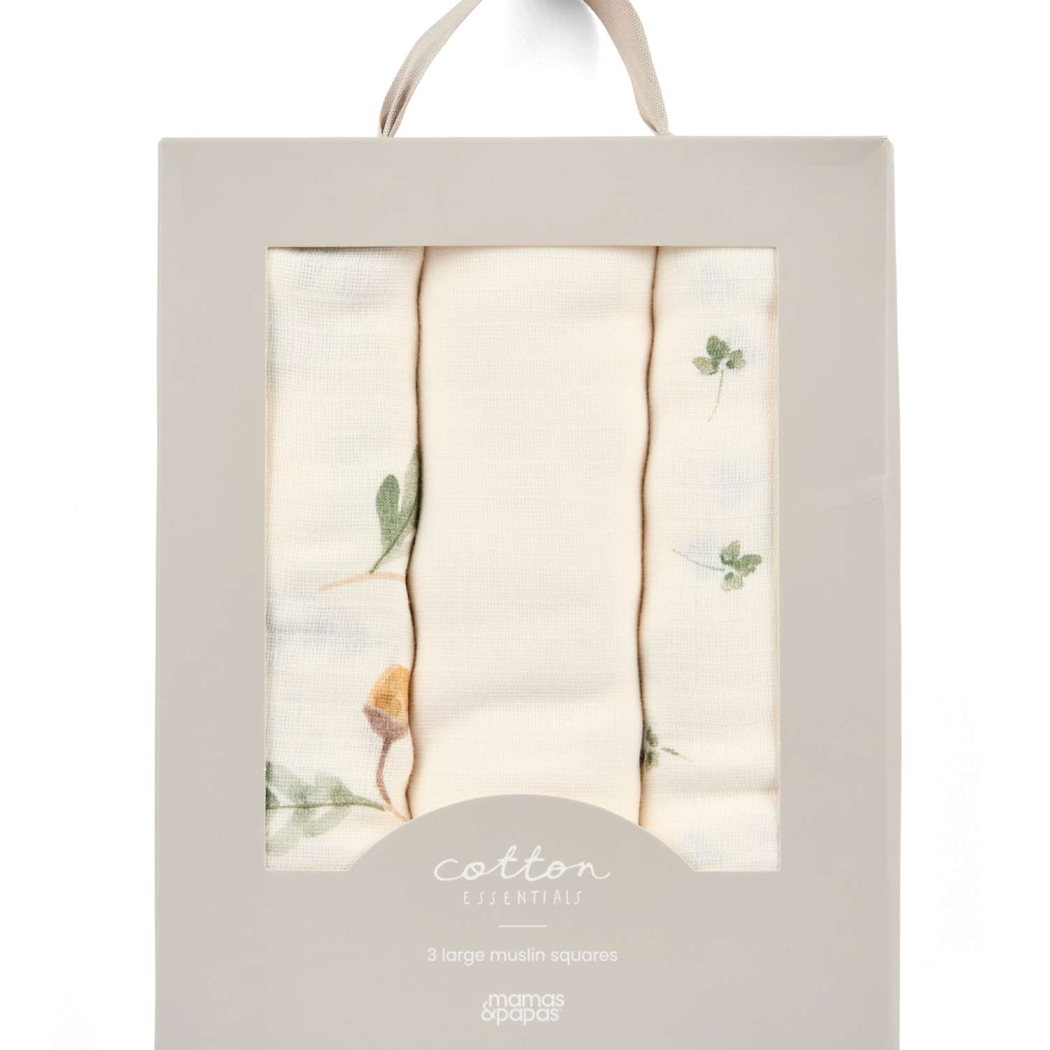 Mamas & Papas Kids 3 Pack Pure Cotton Acorn & Clover Muslins - Green - Available at M&S