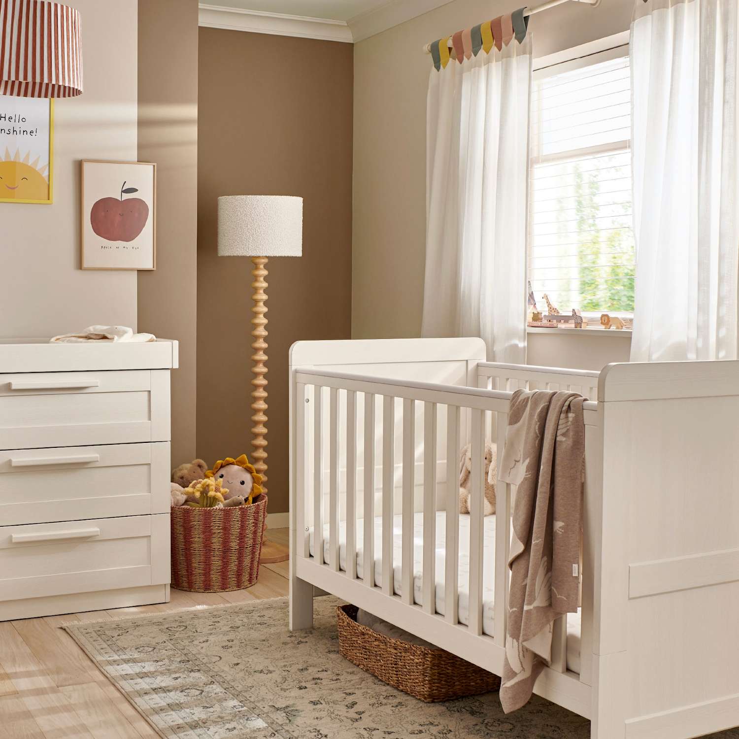 Mamas & Papas Atlas 2 Piece Cot Bed & Dresser Set - Stone - Available at M&S