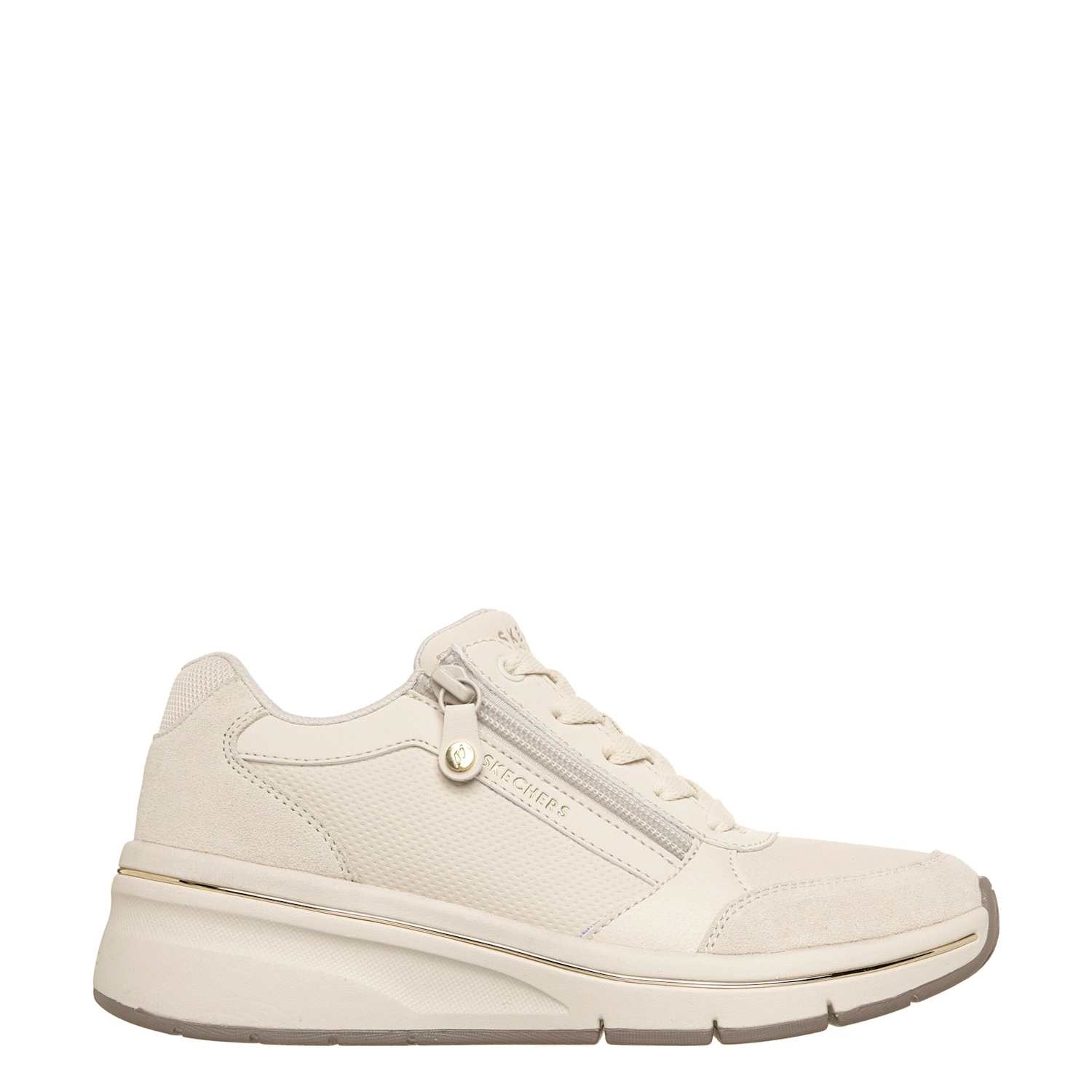 Skechers Women's Street Billion Flex Luxe Up Wedge Trainers - 5 - Natural - Available at M&S