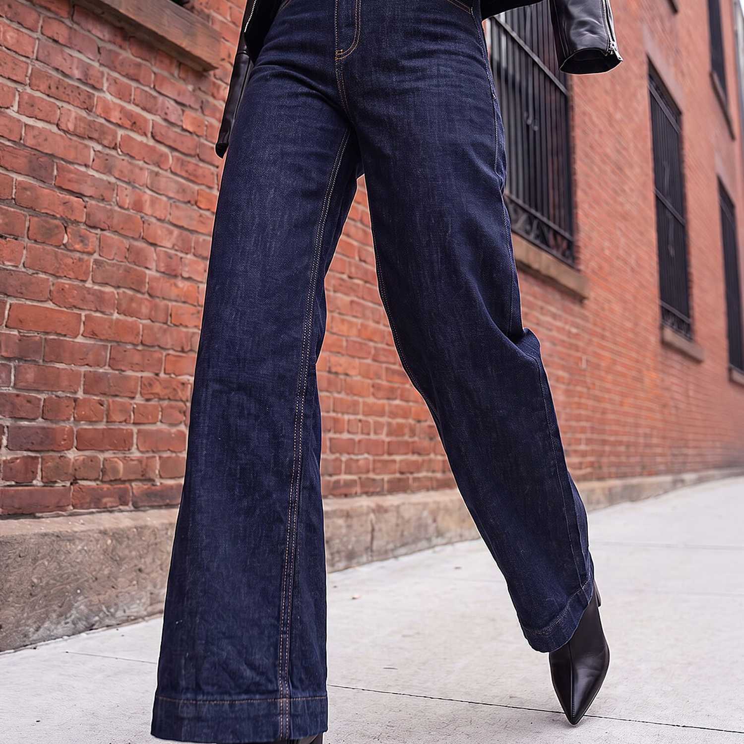 Roman Women's Petite High Waisted Stretch Wide Leg Jeans - 14 - Indigo - Available at M&S
