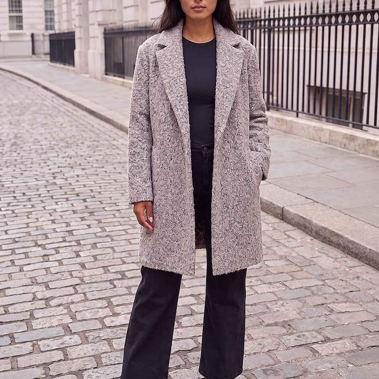 Roman Women's Petite Boucle Textured Coat - 18 - Light Pink - Available at M&S