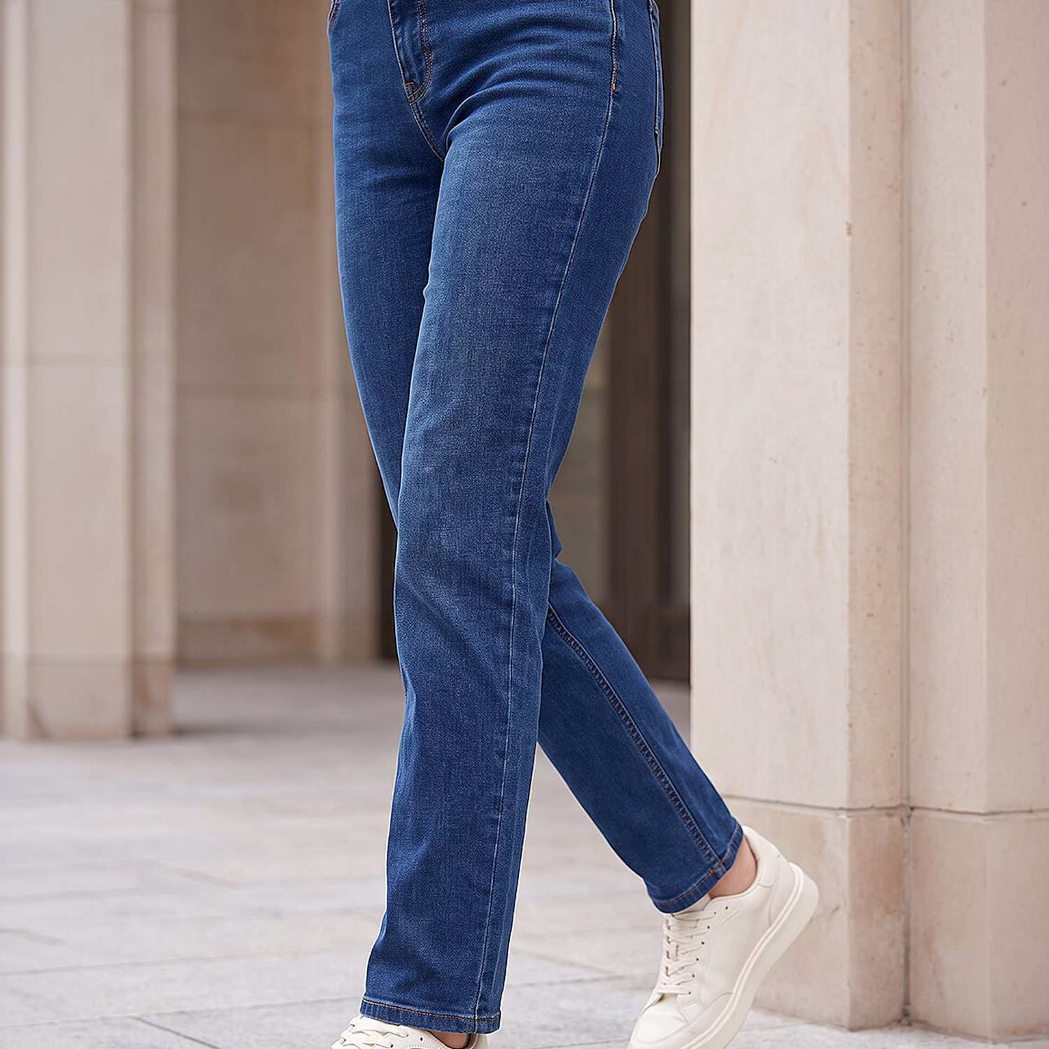 Roman Women's Petite Mid Rise Straight Leg Jeans - 18 - Indigo - Available at M&S