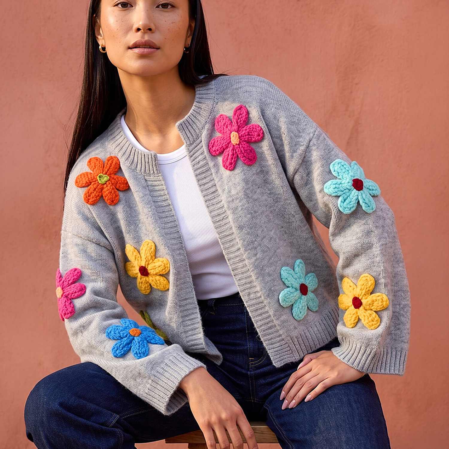 Roman Women's Floral Cardigan - 20 - Grey - Available at M&S