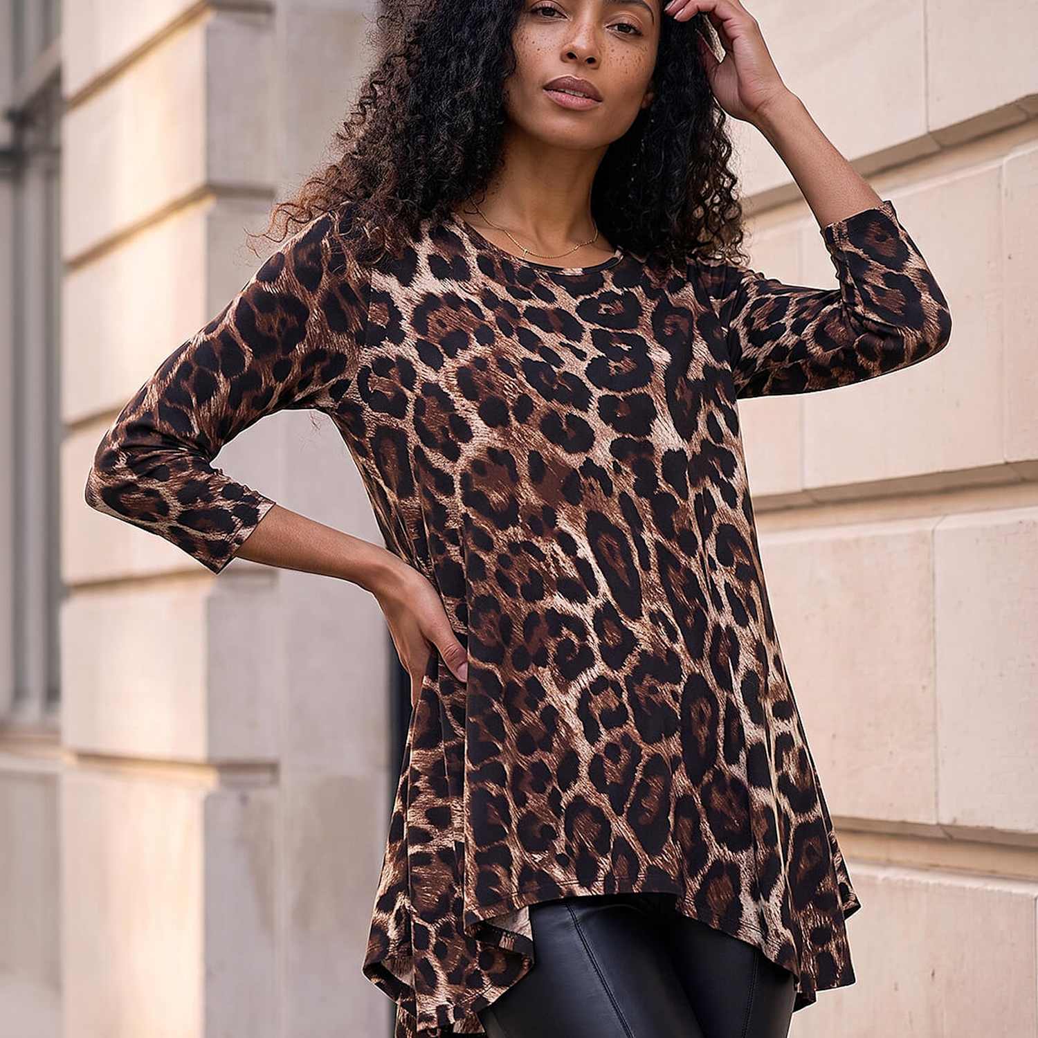 Roman Women's Animal Print Tunic - 12 - Natural - Available at M&S