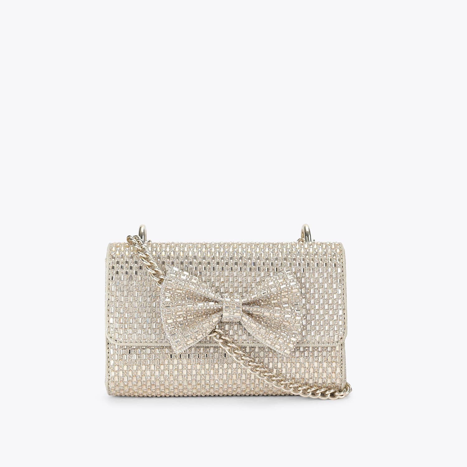 Kurt Geiger Women's Embellished Bow Cross Body Bag - Silver - Available at M&S