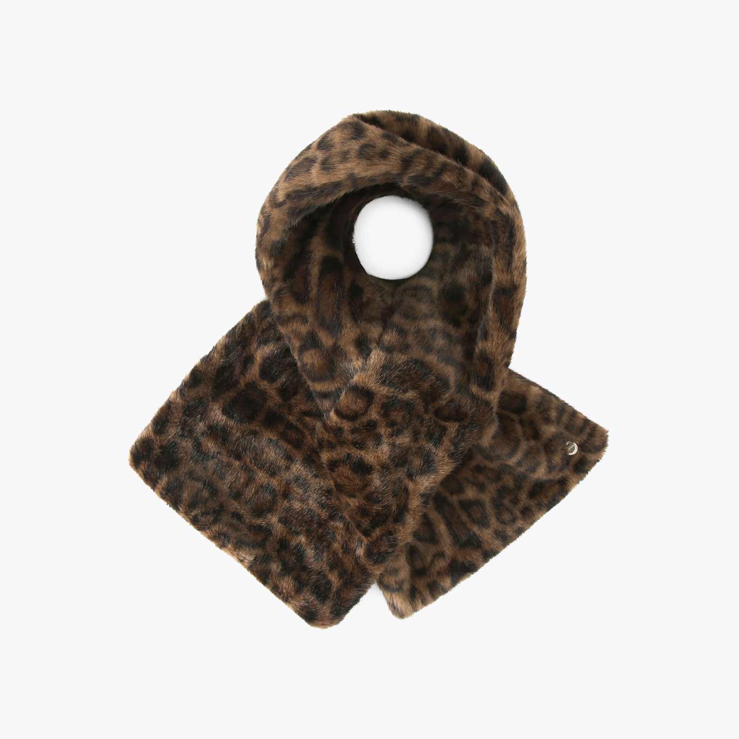 Carvela Women's Faux Fur Leopard Print Scarf - Brown Mix - Available at M&S