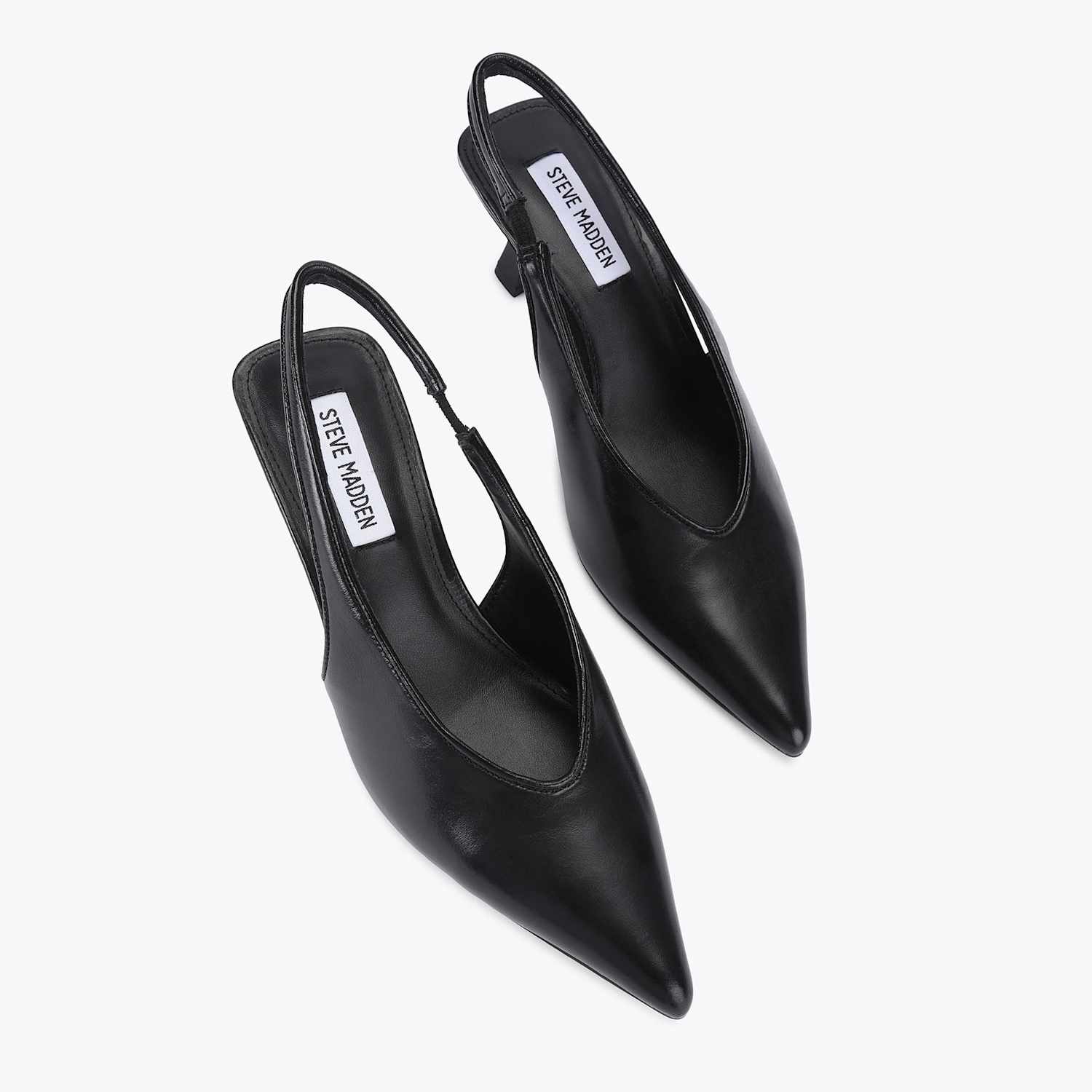 Steve Madden Women's Leather Kitten Heel Slingback Shoes - 5 - Black - Available at M&S