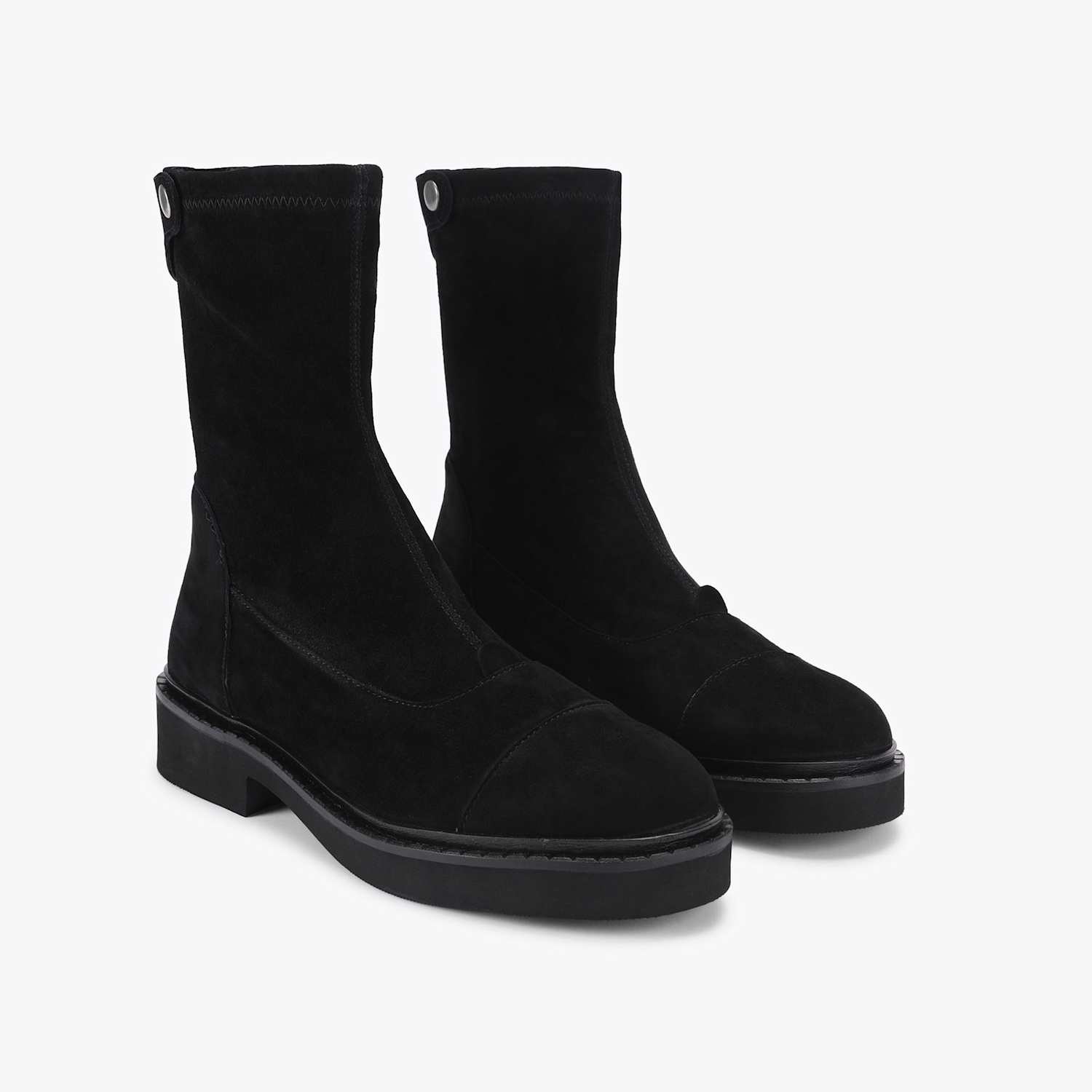 Steve Madden Women's Suede Flat Round Toe Boots - 6 - Black - Available at M&S