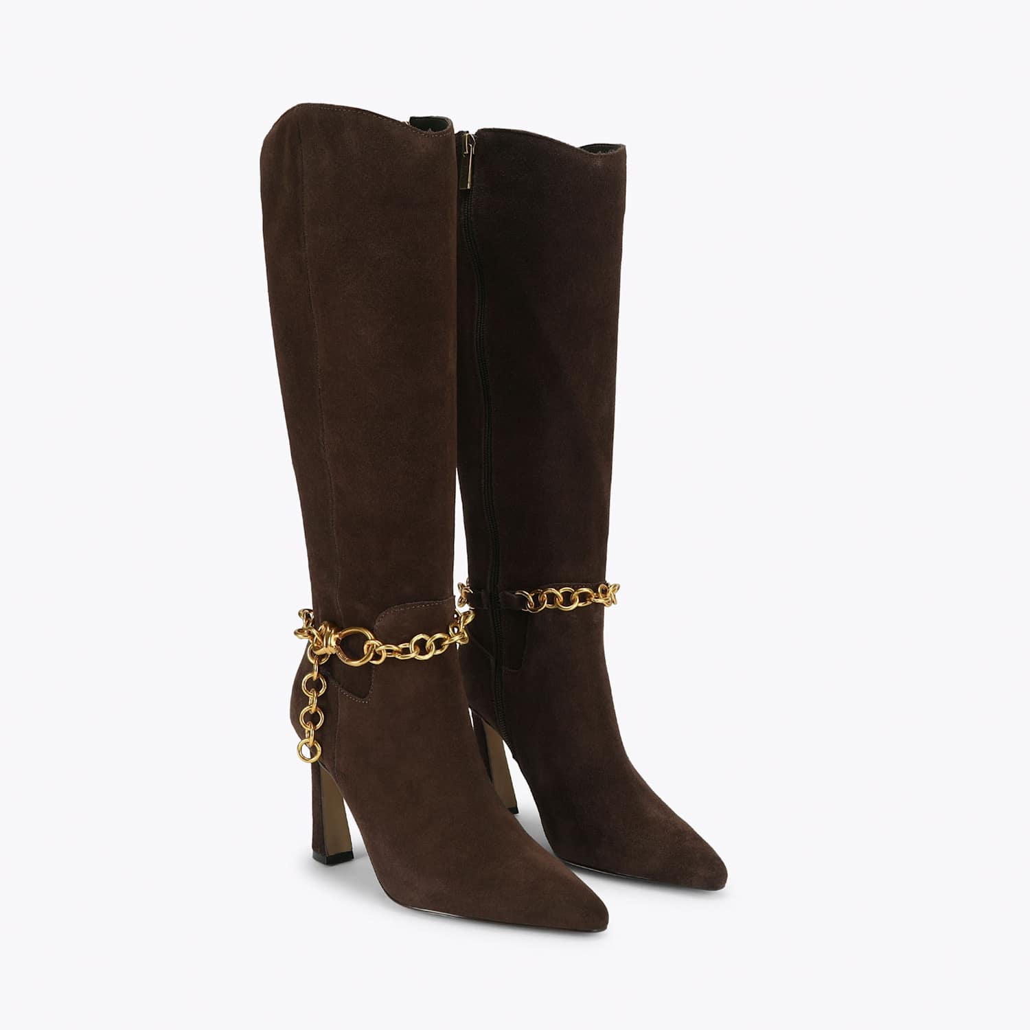 Steve Madden Women's Suede Stiletto Heel Pointed Knee High Boots - 6 - Brown - Available at M&S