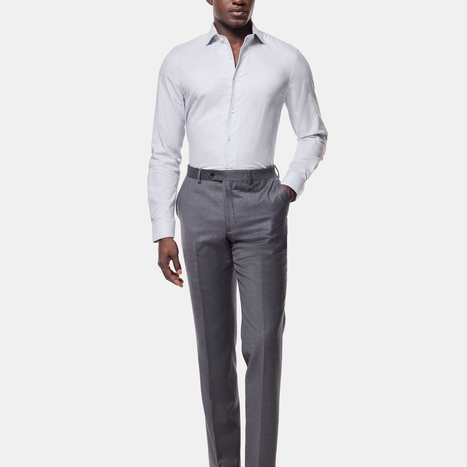 Hawes & Curtis Men's Slim Fit Cutaway Collar Flannel Shirt - M - Blue Mix - Available at M&S