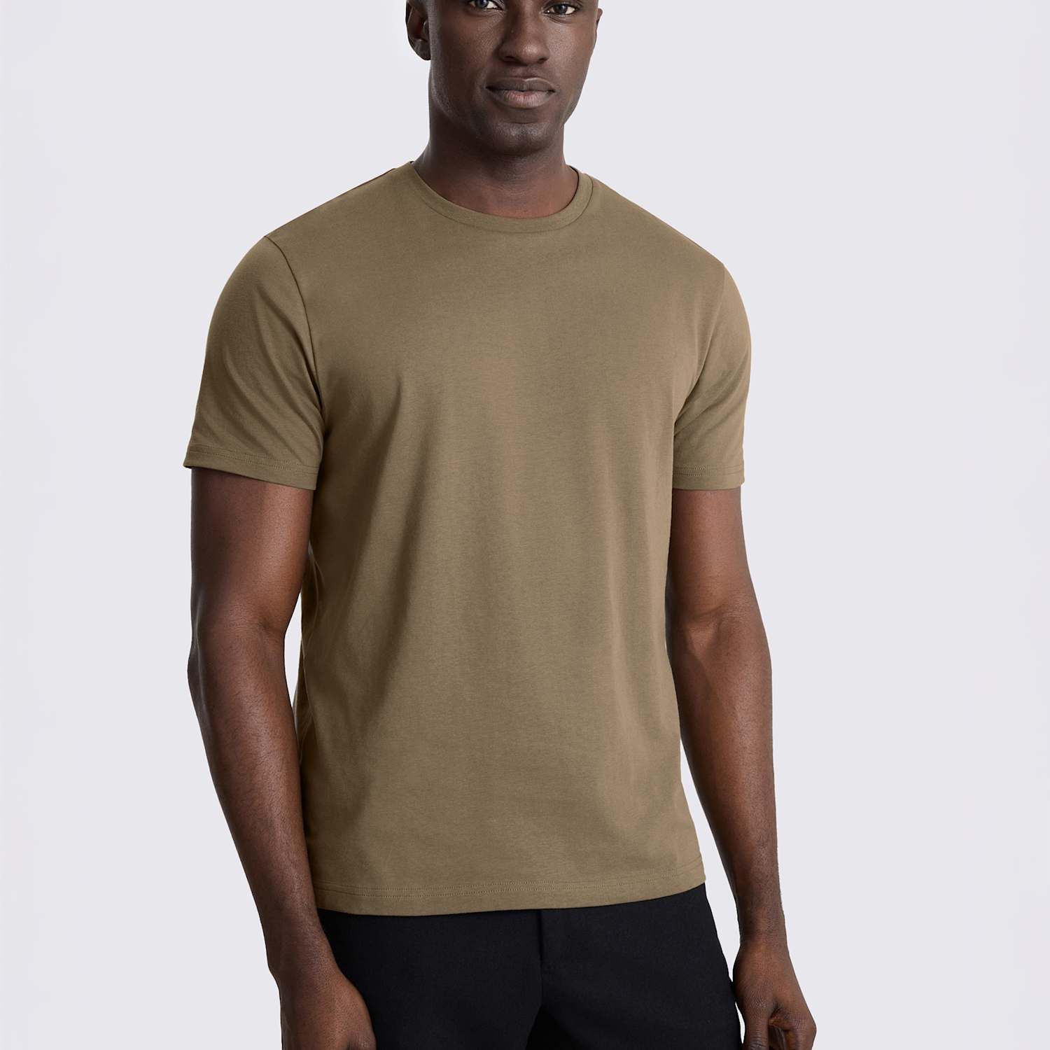 Moss Men's Regular Fit Crew Neck Cotton T-Shirt - M - Taupe - Available at M&S