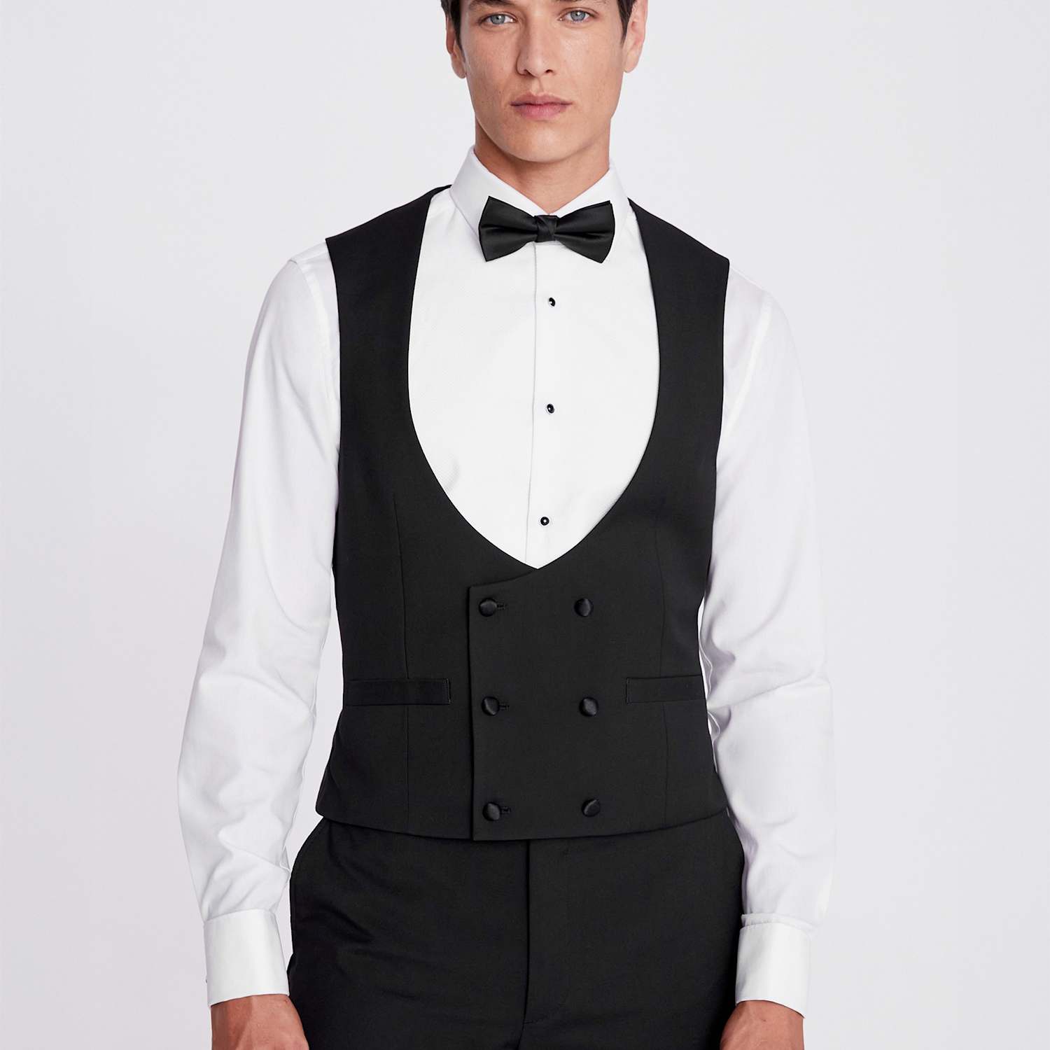 Moss Men's Slim Fit Plain Waistcoat - 50 - Black - Available at M&S