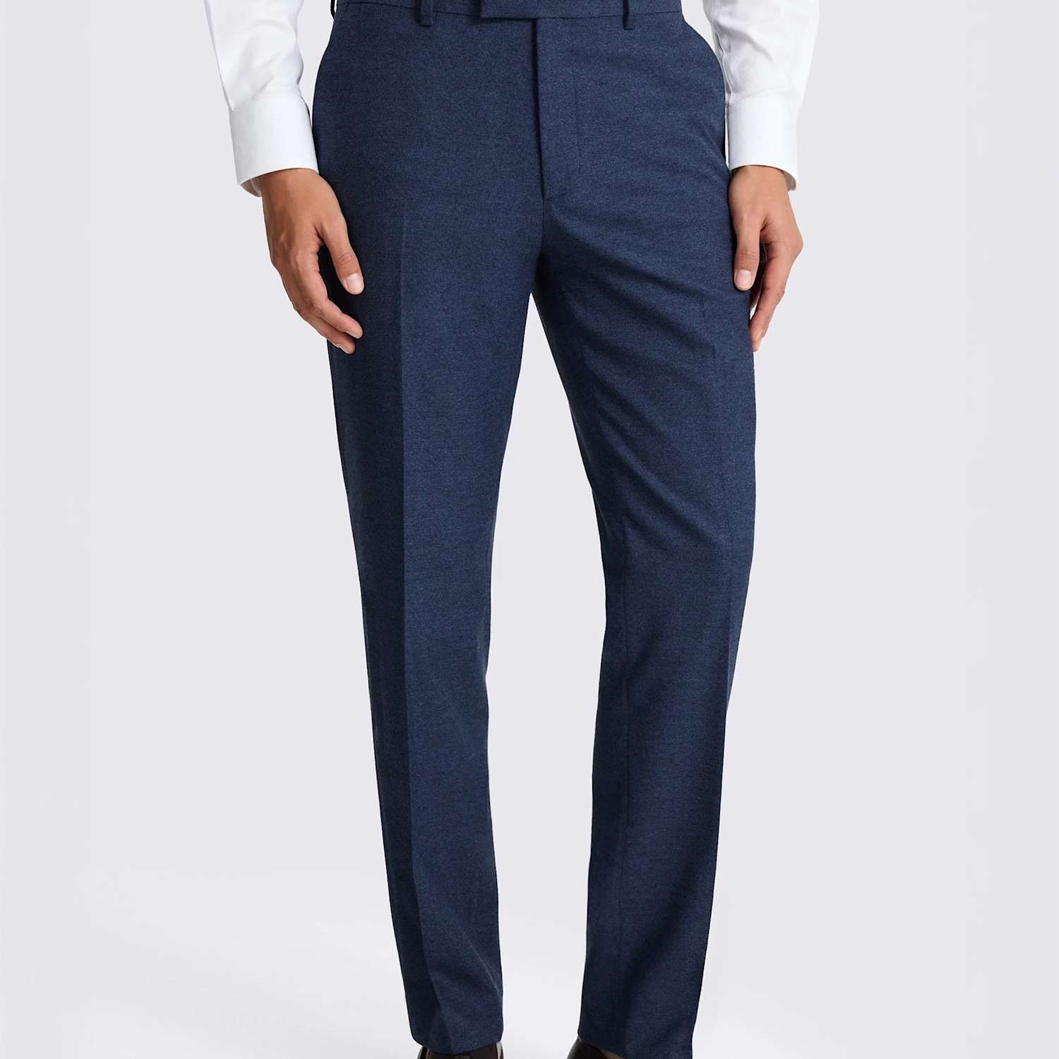 Moss Men's Tailored Fit Flannel Trousers - 34 - Blue - Available at M&S
