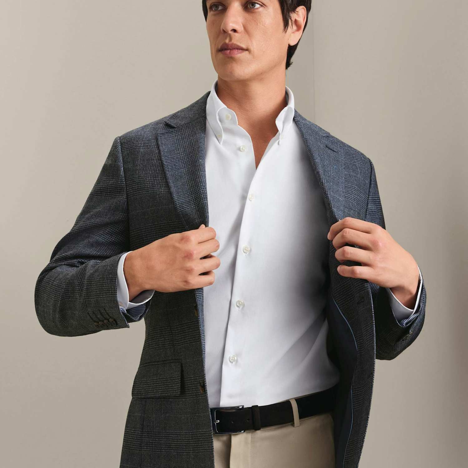 Charles Tyrwhitt Men's Pure Wool Wax Jacket - 46 - Blue Mix - Available at M&S