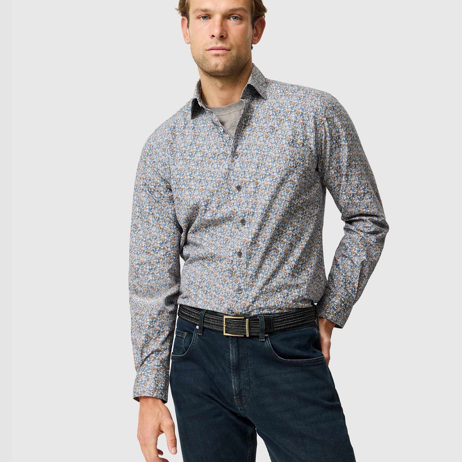 Rodd & Gunn Men's Lancashire Creek Slim Fit Pure Cotton Shirt - XL - Blue Mix - Available at M&S