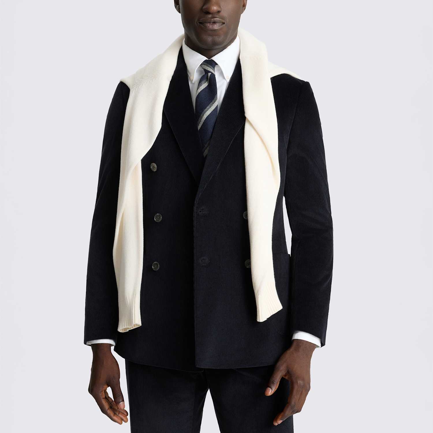 Moss Men's Slim Fit Cord Suit Jacket - 44 - Dark Navy - Available at M&S