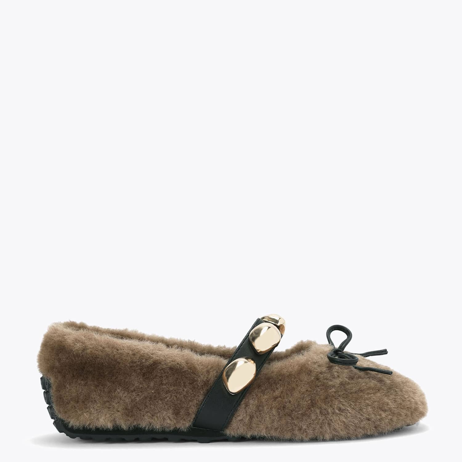Steve Madden Women's Toasted Faux Fur Bow Buckle Pump Slippers - 7 - Brown - Available at M&S