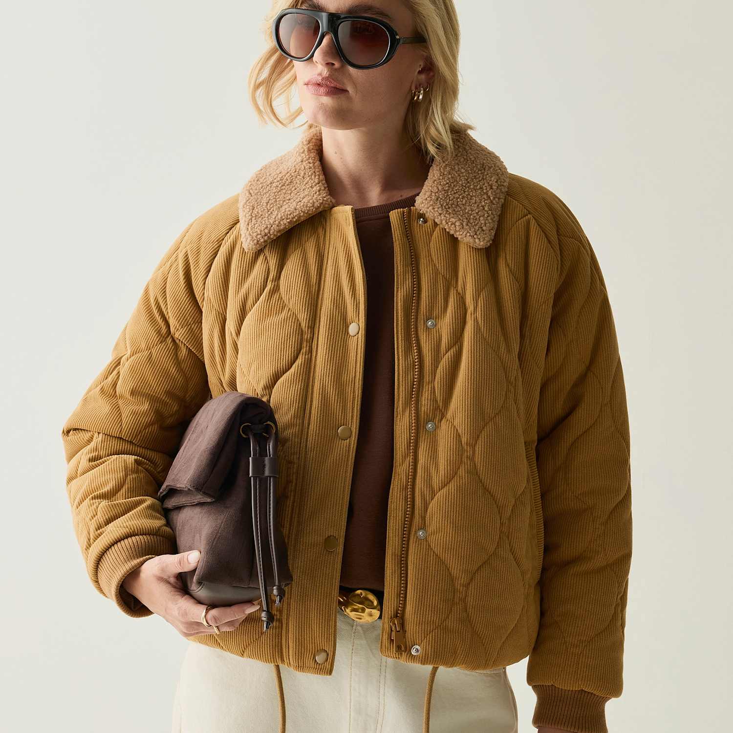 Regatta Women's Cord Quilted Jacket - 14 - Brown - Available at M&S