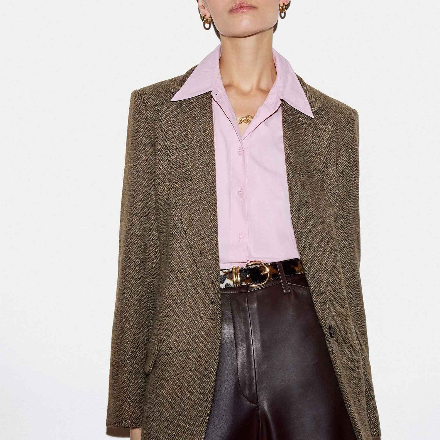 Jigsaw Women's Wool Blend Twill Single Breasted Blazer - 10 - Khaki - Available at M&S