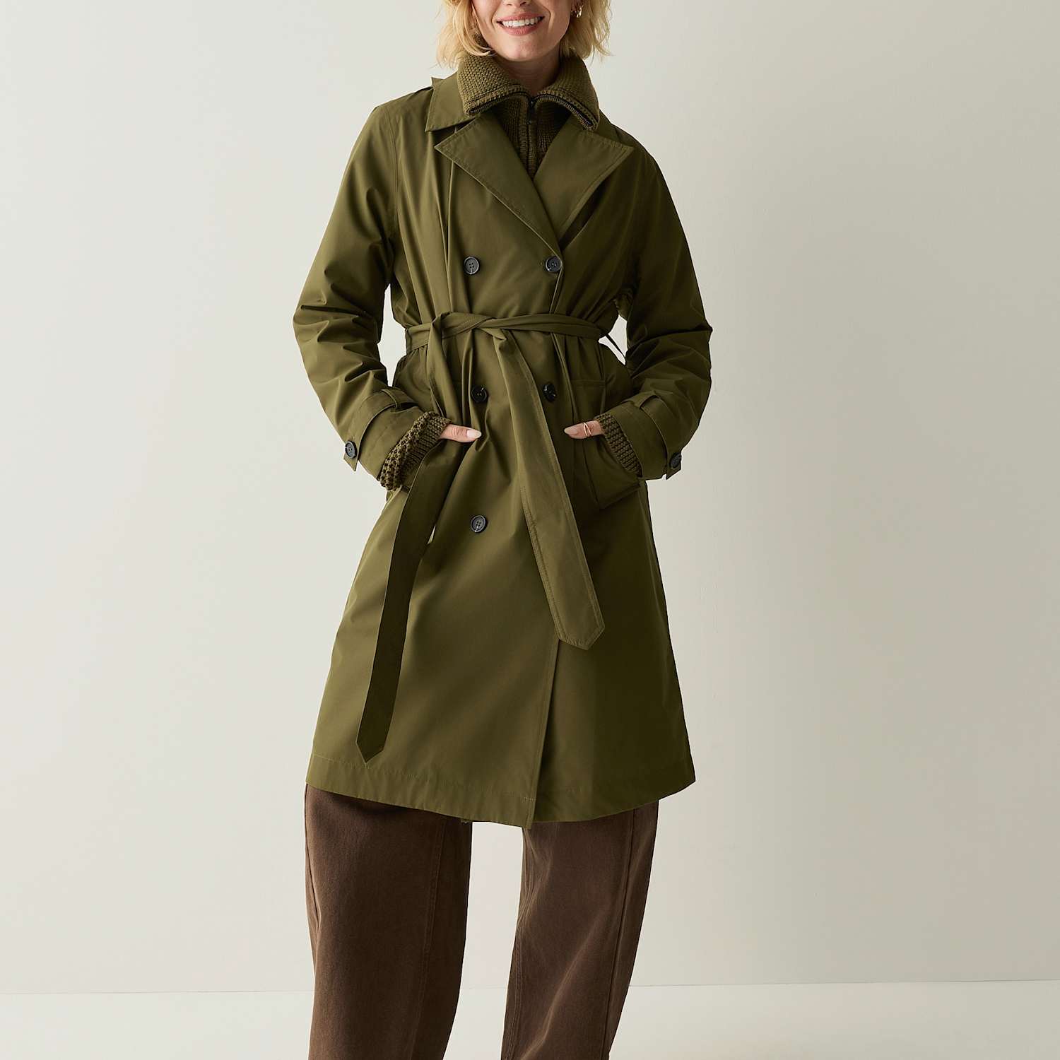 Regatta Women's Waterproof Belted Hooded Longline Trench Coat - 16 - Olive - Available at M&S