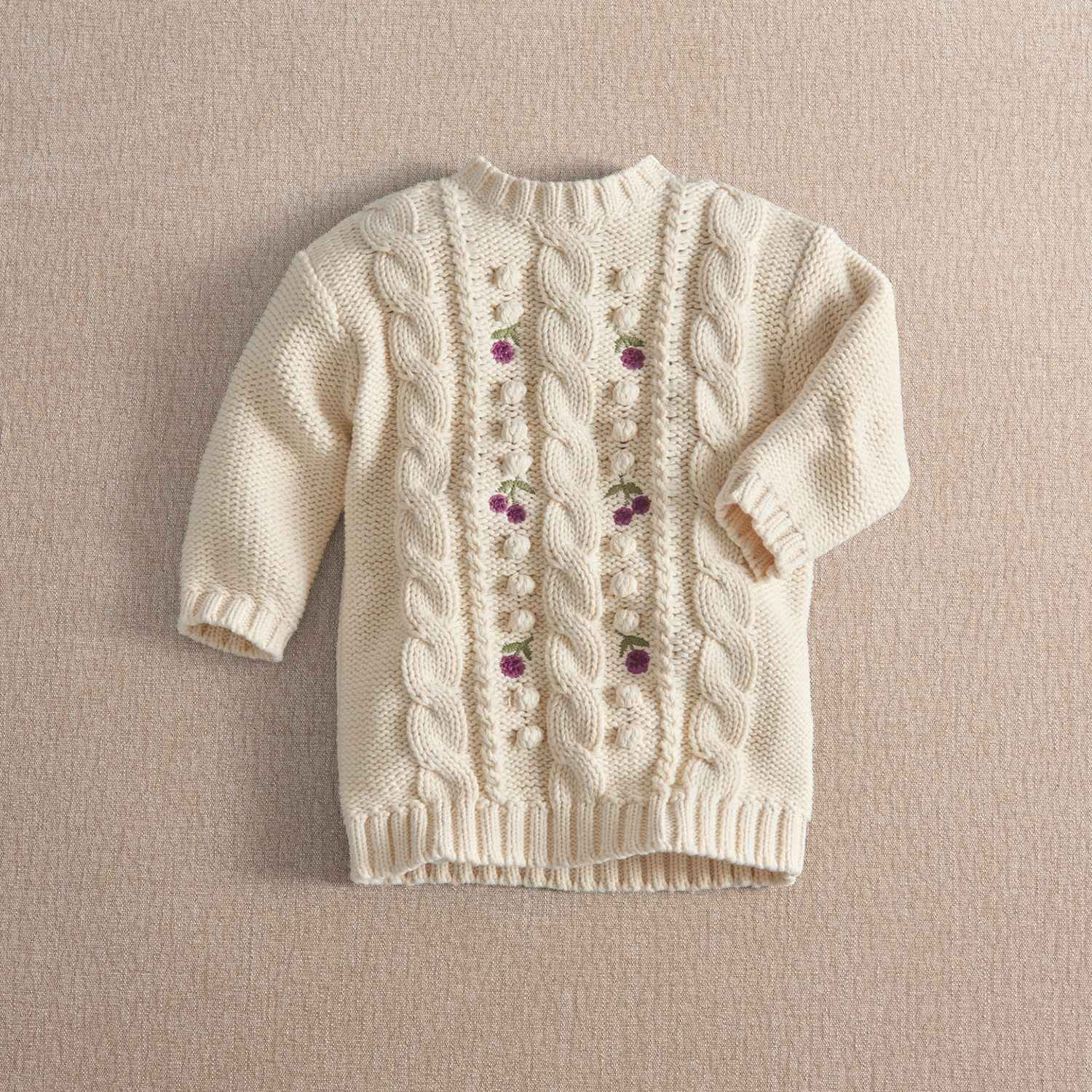 Mamas & Papas Girls Pure Cotton Embroidered Jumper Dress (0-3 Yrs) - 12-18 Months - Cream - Available at M&S