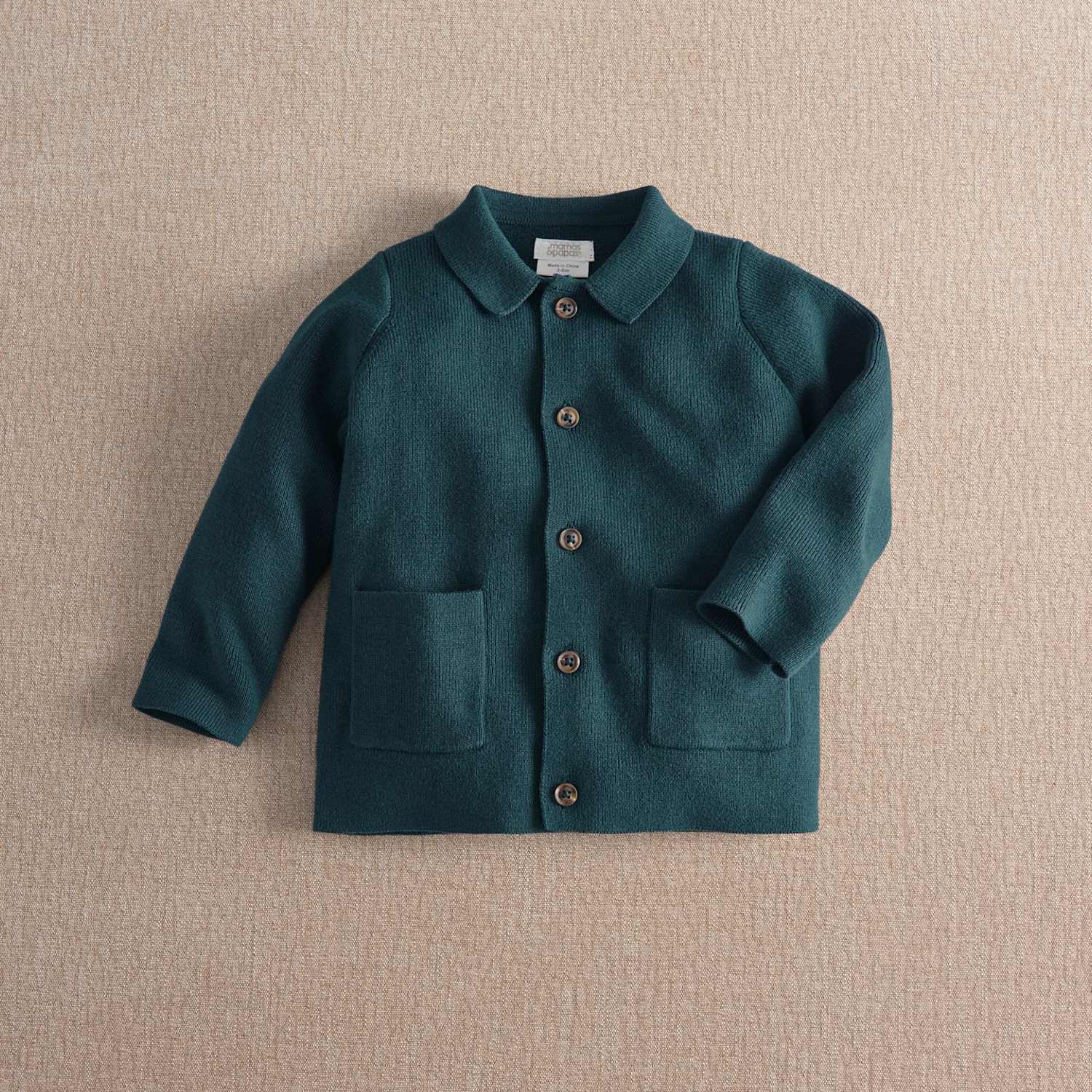 Mamas & Papas Boys Pure Cotton Knitted Cardigan - 2-3 Years - Green - Available at M&S