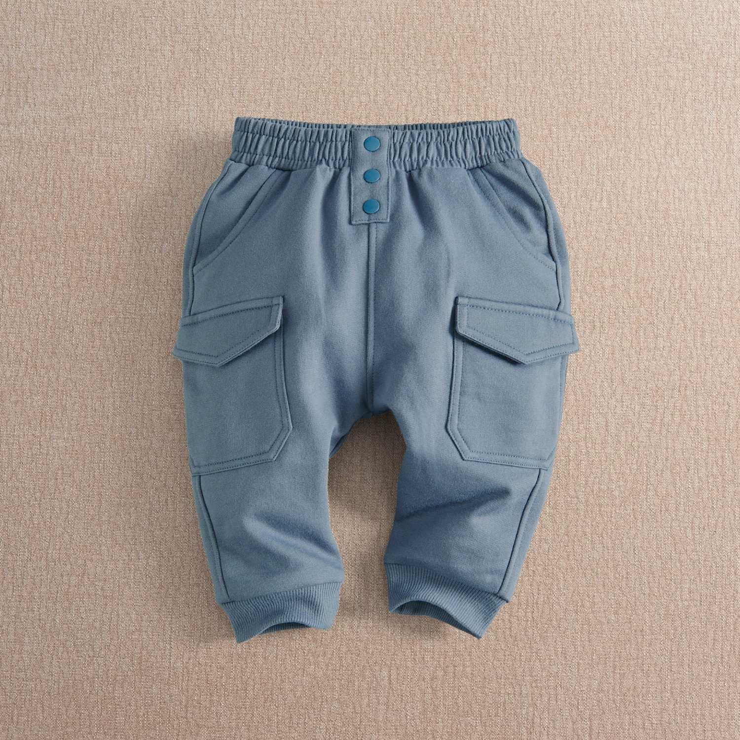 Mamas & Papas Boys Cargo Pure Cotton Jogger (0-3 Yrs) - 9-12 Months - Blue - Available at M&S