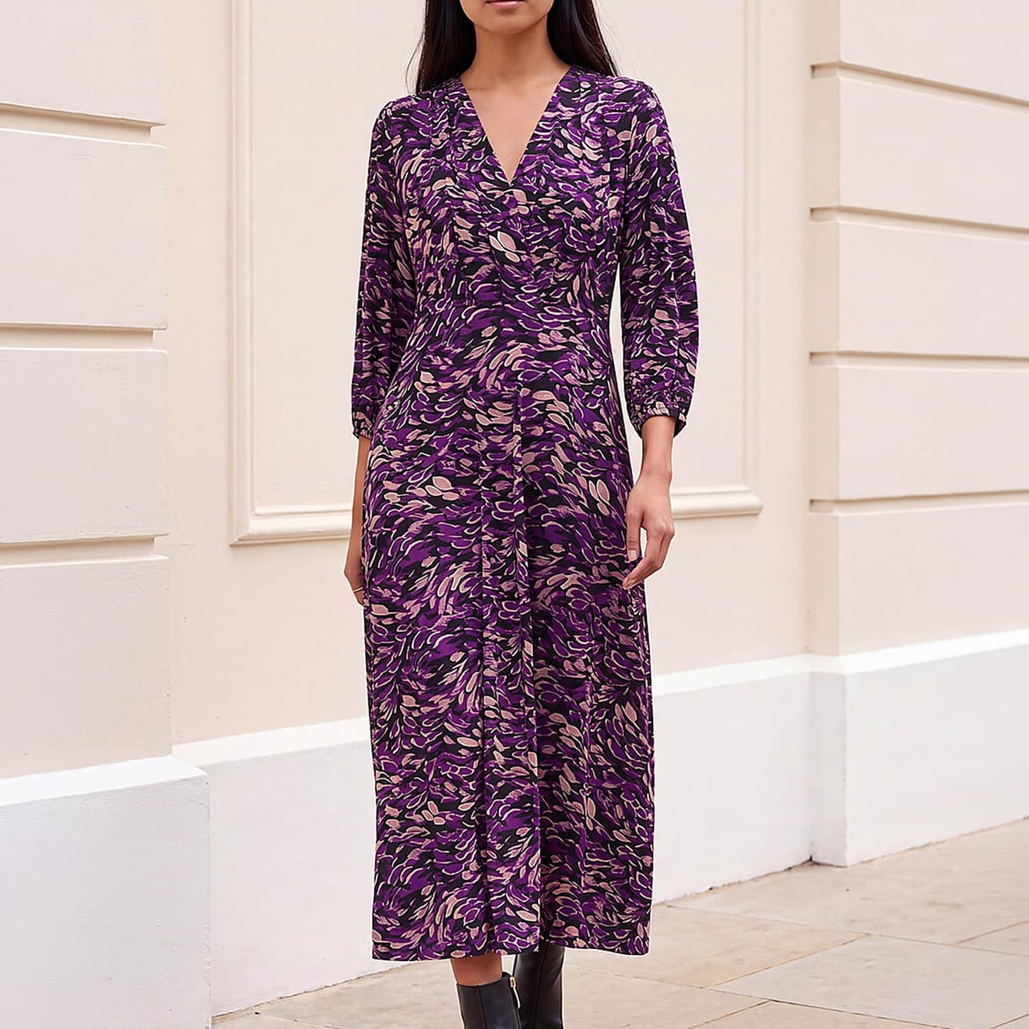 Roman Women's Printed Midi Dress - 16 - Purple Mix - Available at M&S