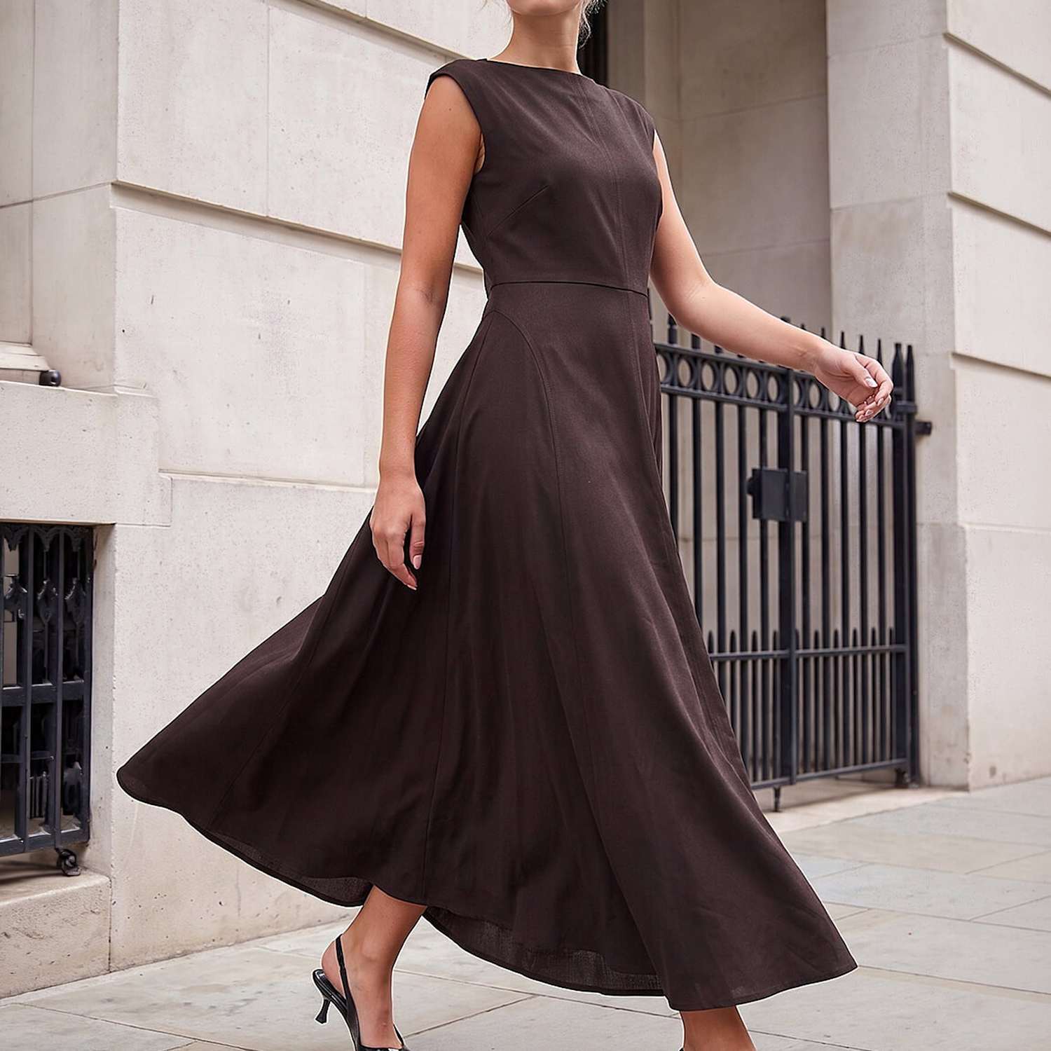 Roman Women's Fit And Flare Dress - 10 - Brown Mix - Available at M&S