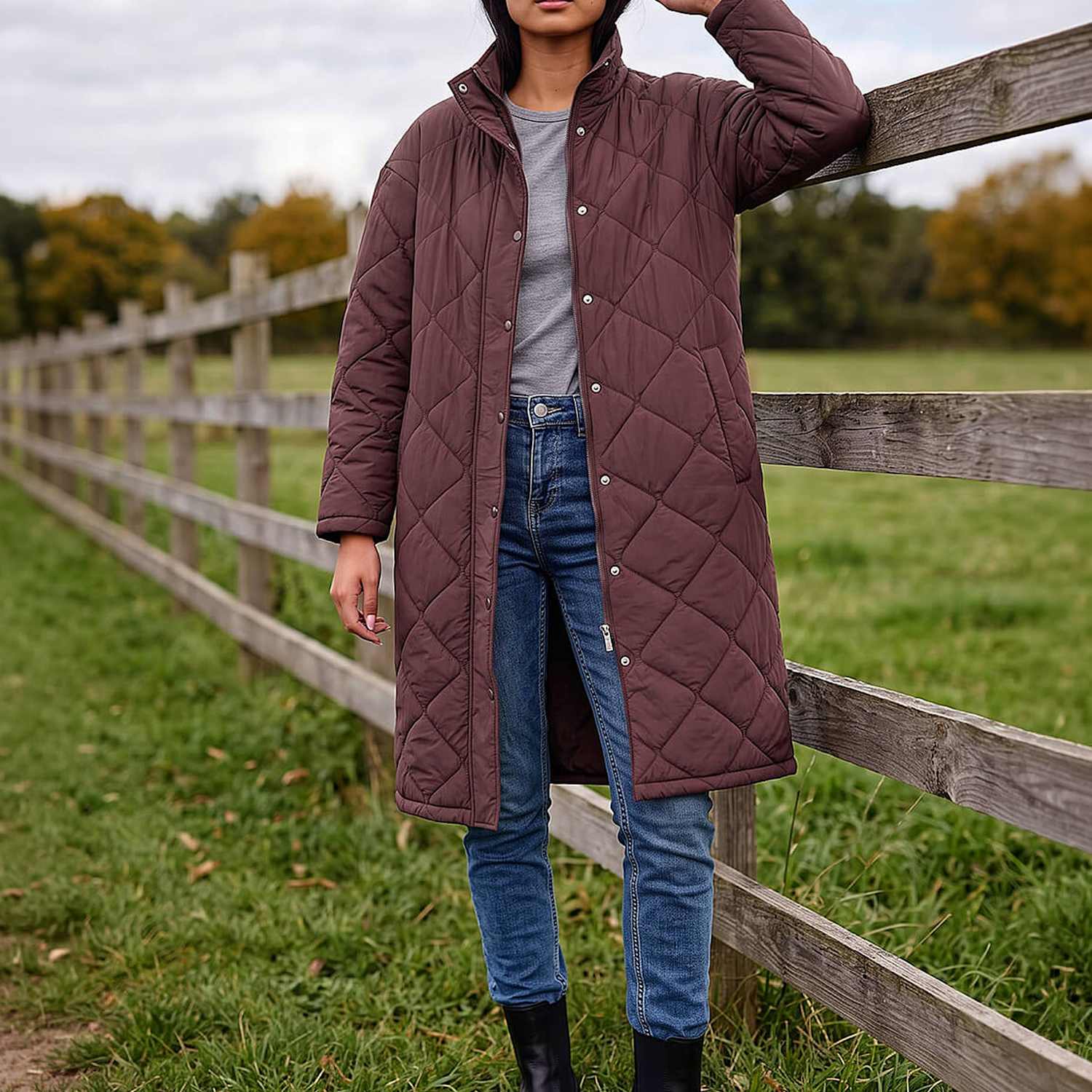 Roman Women's Petite Oversized Puffer Coat - 8 - Burgundy Mix - Available at M&S