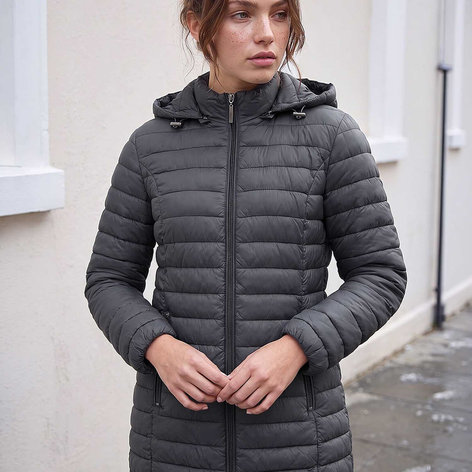 Roman Women's Petite Quilted Hooded Puffer Coat - 18 - Dark Grey - Available at M&S