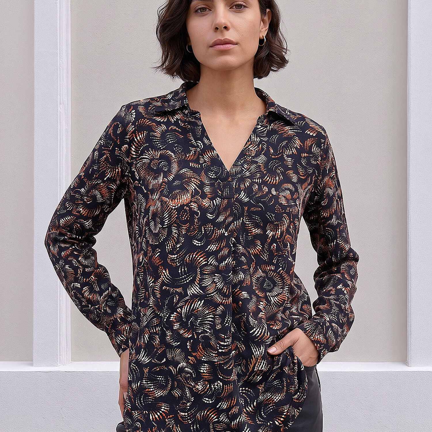 Roman Women's Printed Shirt - 12 - Navy Mix - Available at M&S