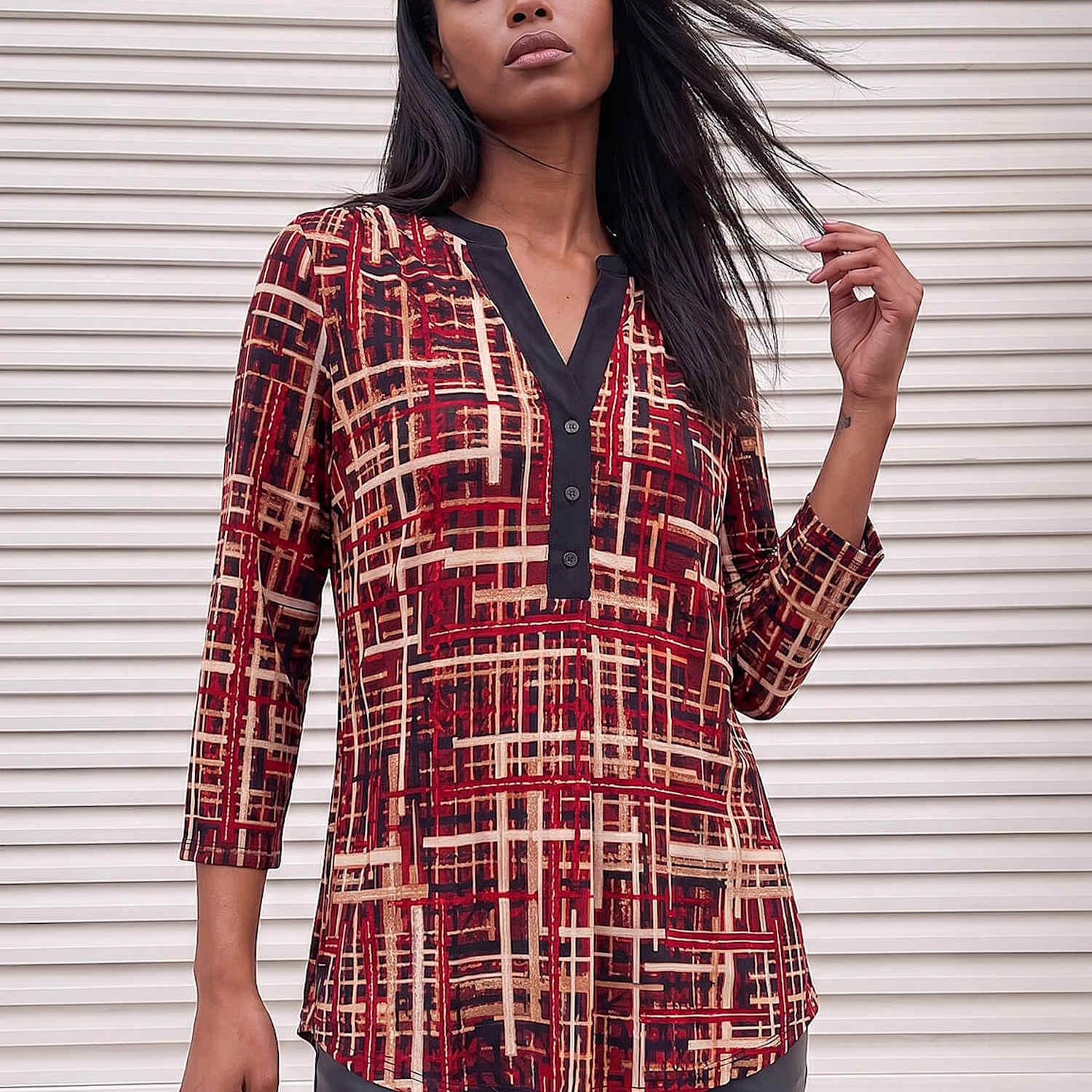 Roman Women's Checked Shirt - 12 - Red Mix - Available at M&S