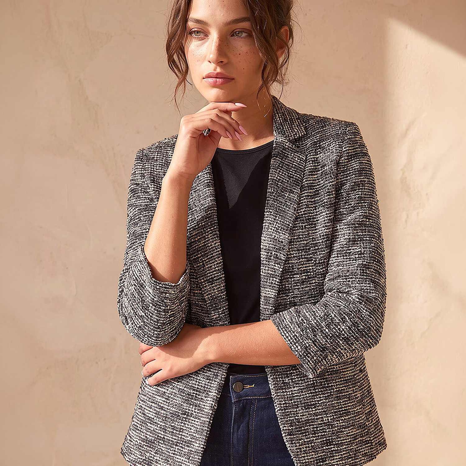 Roman Women's Petite Boucle Oversized Blazer - 18 - Chocolate - Available at M&S