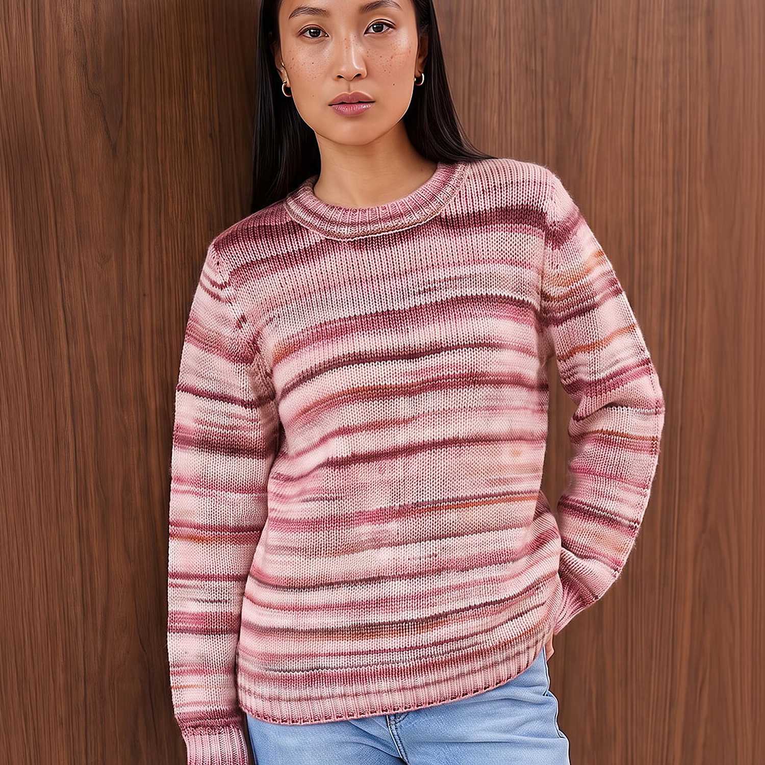 Roman Women's Space Dyed Crew Neck Jumper with Wool - 20 - Pink Mix - Available at M&S