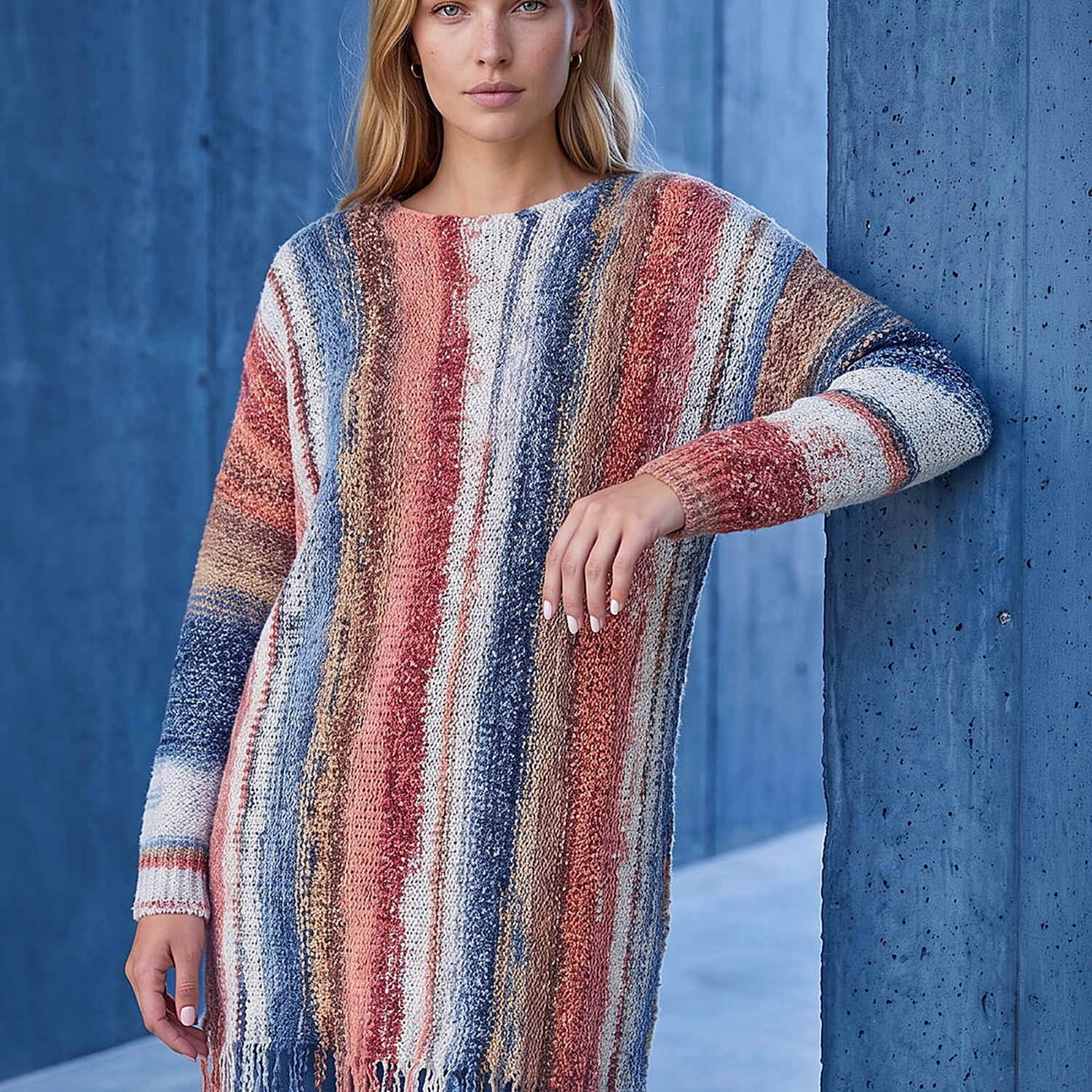 Roman Women's Boucle Fringe Jumper With Wool - 14 - Orange Mix - Available at M&S